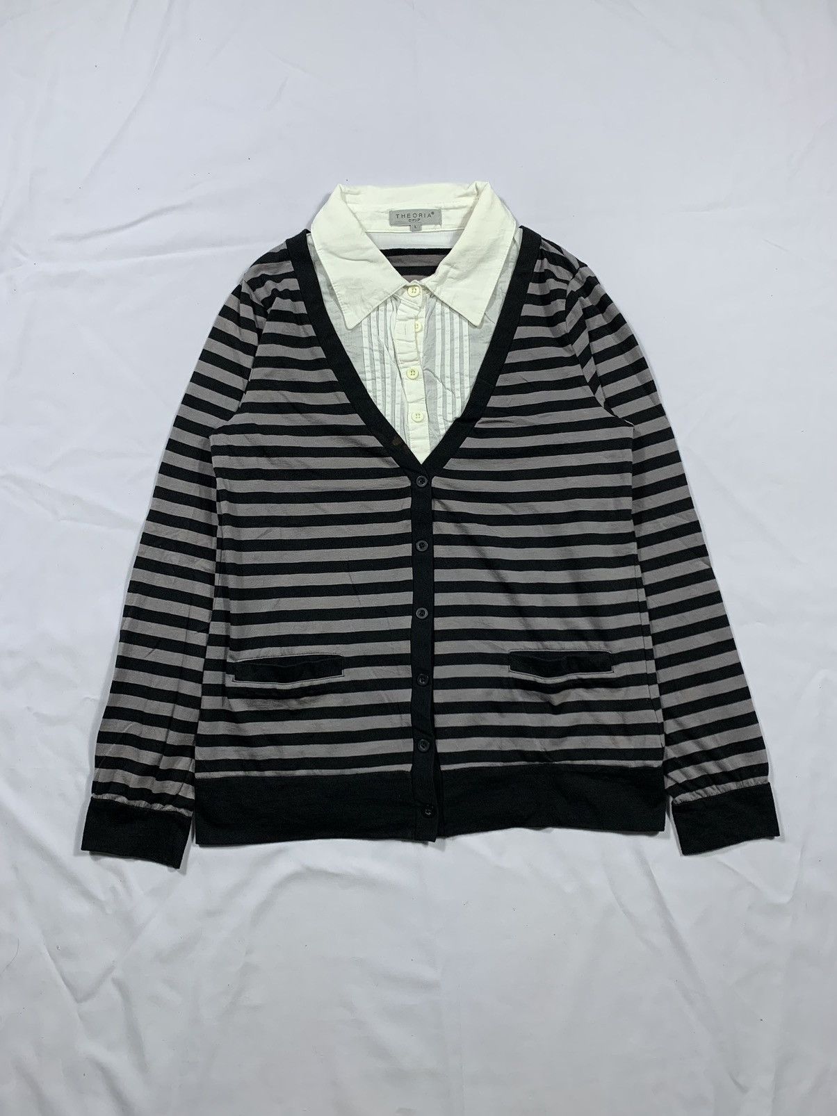 If Six Was Nine Theoria Striped Double Layers Long Slevee Size US M / EU 48-50 / 2 - 1 Thumbnail