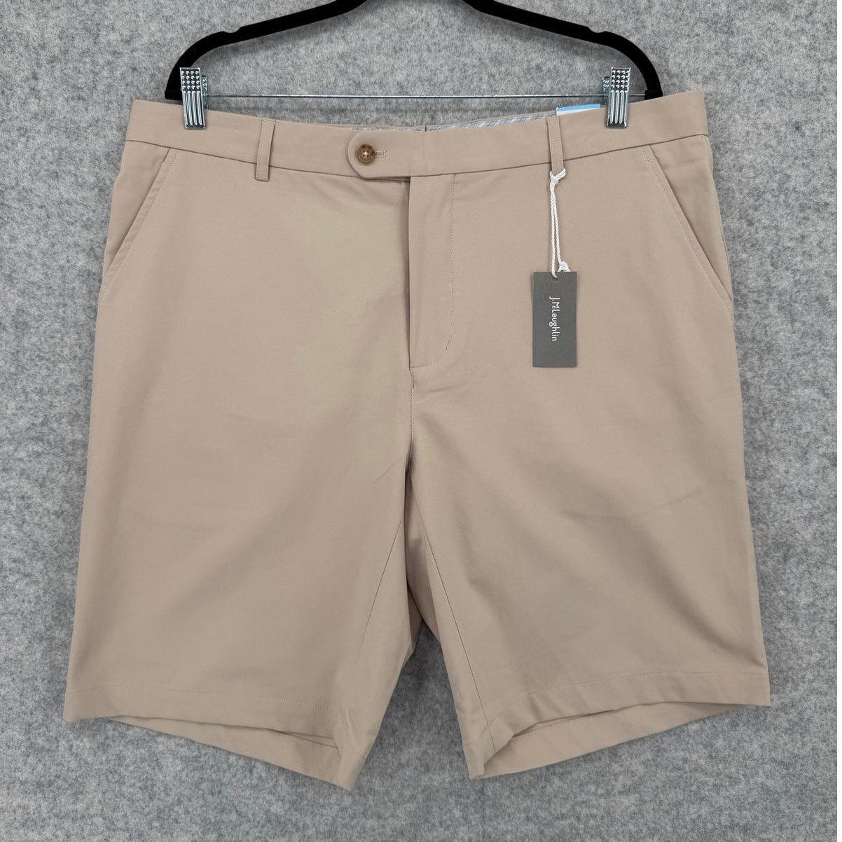 J.McLaughlin NWT J. McLaughlin Bradley Khaki Beige Solid Flat Front Short Size US 38 / EU 54 - 1 Thumbnail