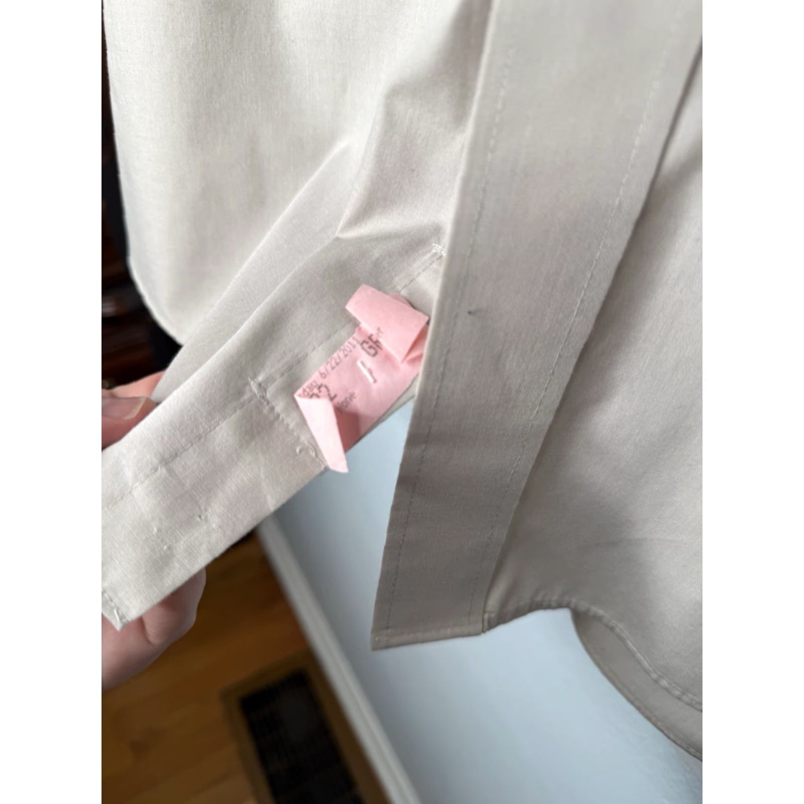 VINTAGE Yves Saint Laurent Dress Shirt Button Front Long Sleeve 2XL Beige  Men\'s Regular
