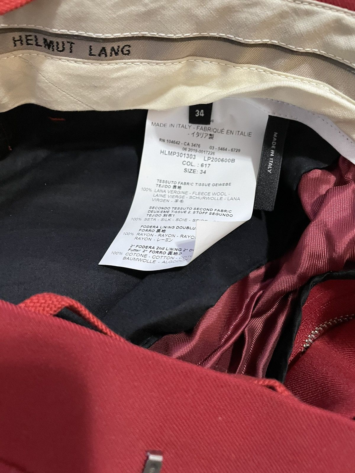 Helmut Lang HELMUT LANG Mens Red Wool Cummerbund Trouser Pant $530 Size US 34 / EU 50 - 4 Thumbnail