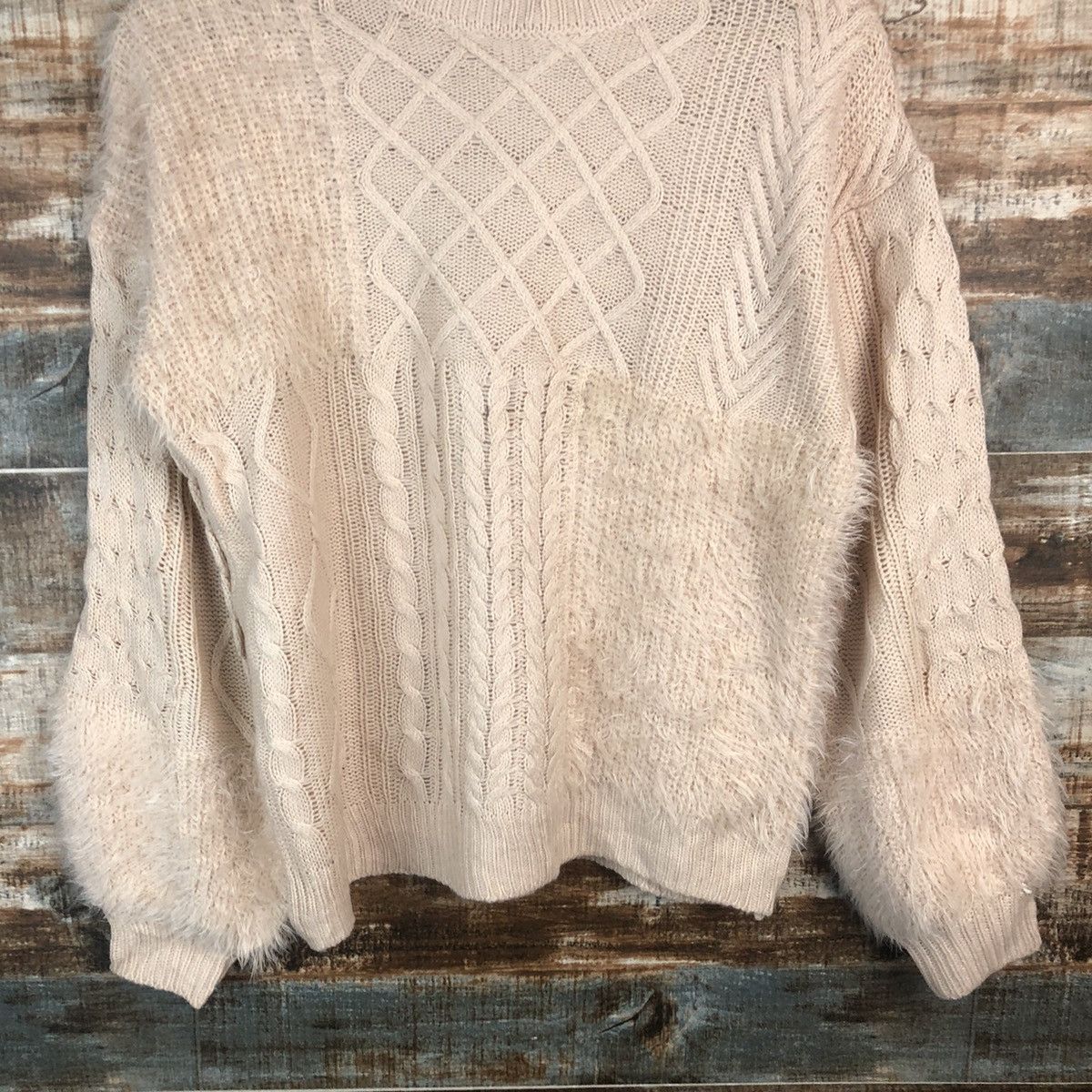Homespun Knitwear Ehka Shop Pink shaggy fur Knitwear #A1871 Size M / US 6-8 / IT 42-44 - 6 Thumbnail