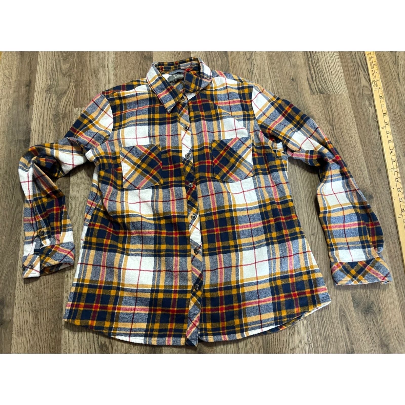 Vintage VINTAGE? No. Natural Reflections Shirt Women L Yellow Plaid Flannel Button-Up Reflective Nature 90s Size L / US 10 / IT 46 - 2 Thumbnail