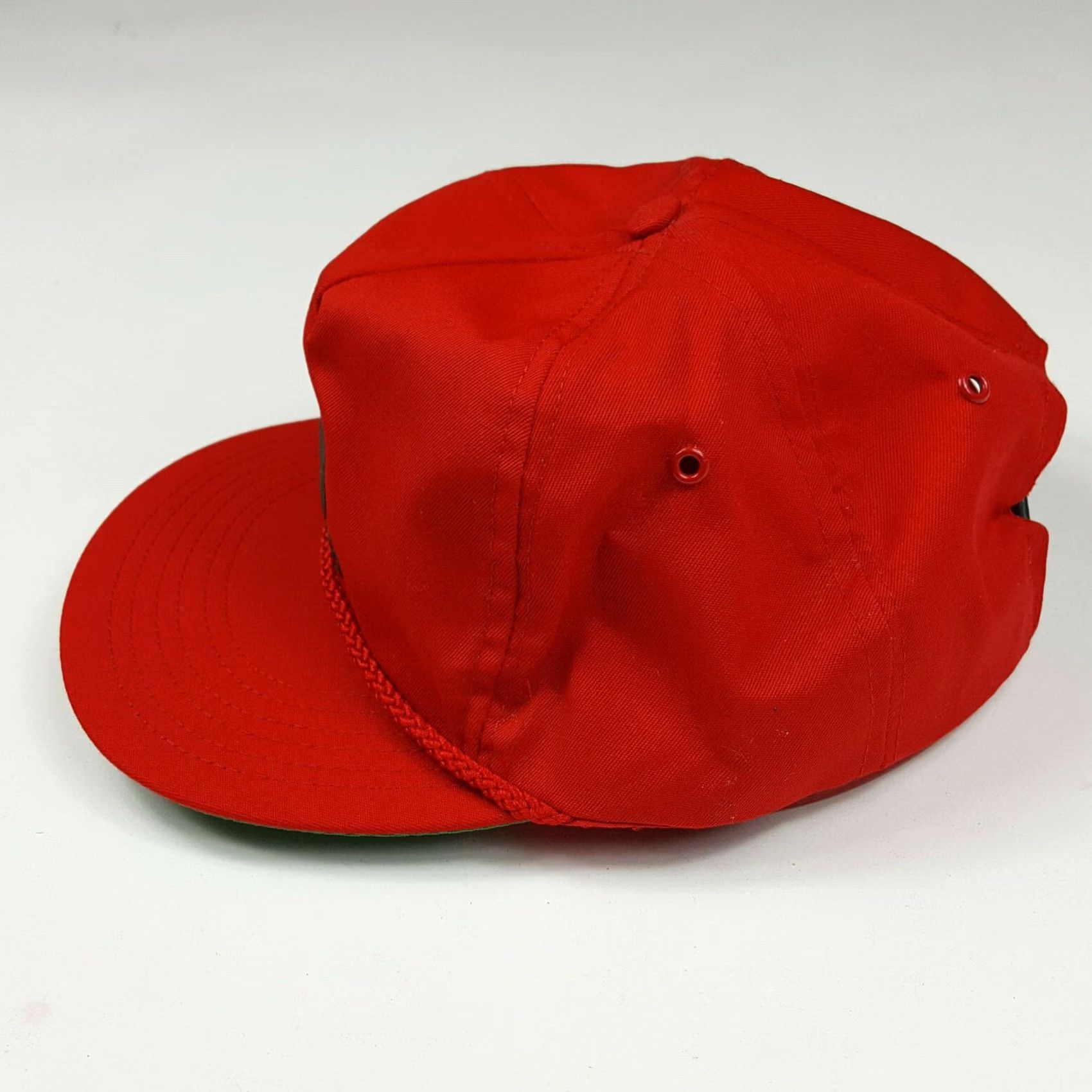 Burlington VINTAGE Burlington Chemical Puffy Print Logo Strapback Trucker Hat Red Cap Mens Adjustable Size ONE SIZE - 5 Thumbnail