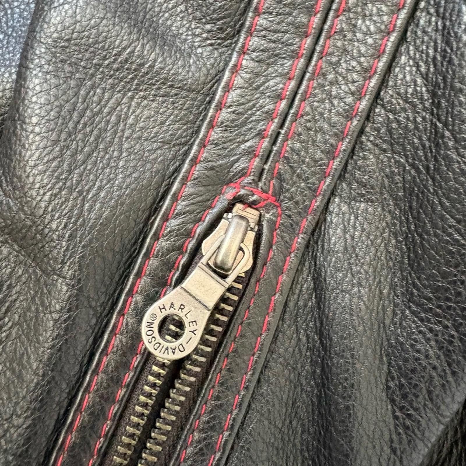 Harley Davidson Harley-Davidson Leather Zipper Motorcycle Logo Jacket Black Size S / US 4 / IT 40 - 12 Thumbnail