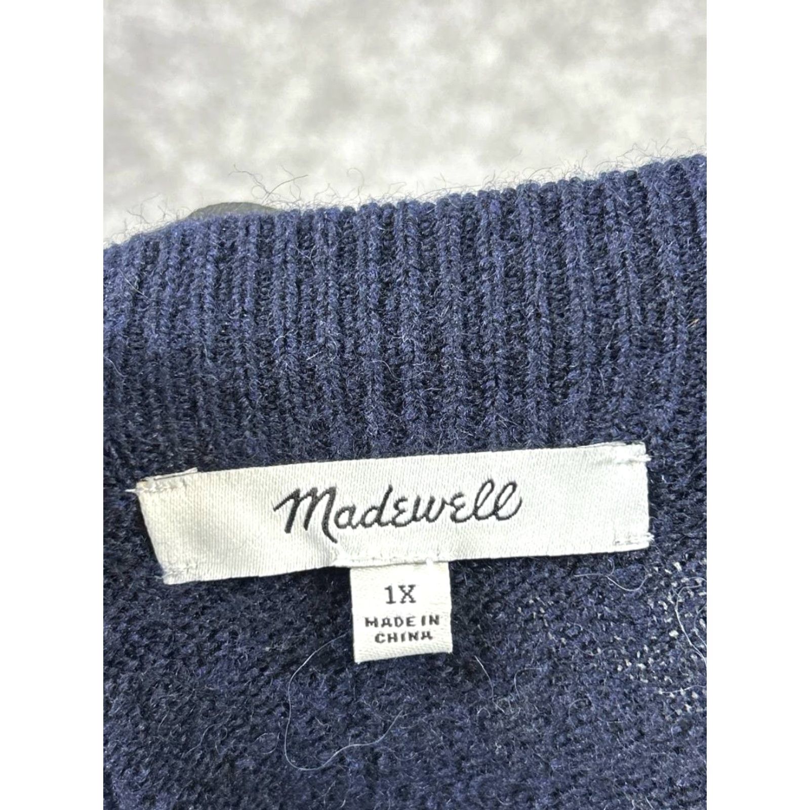 Madewell VINTAGE Madewell Sweater Pullover Womens 1X Wool Blue Knit Long Sleeve V-Neck Casual Fall Winter Size XL / US 12-14 / IT 48-50 - 3 Thumbnail
