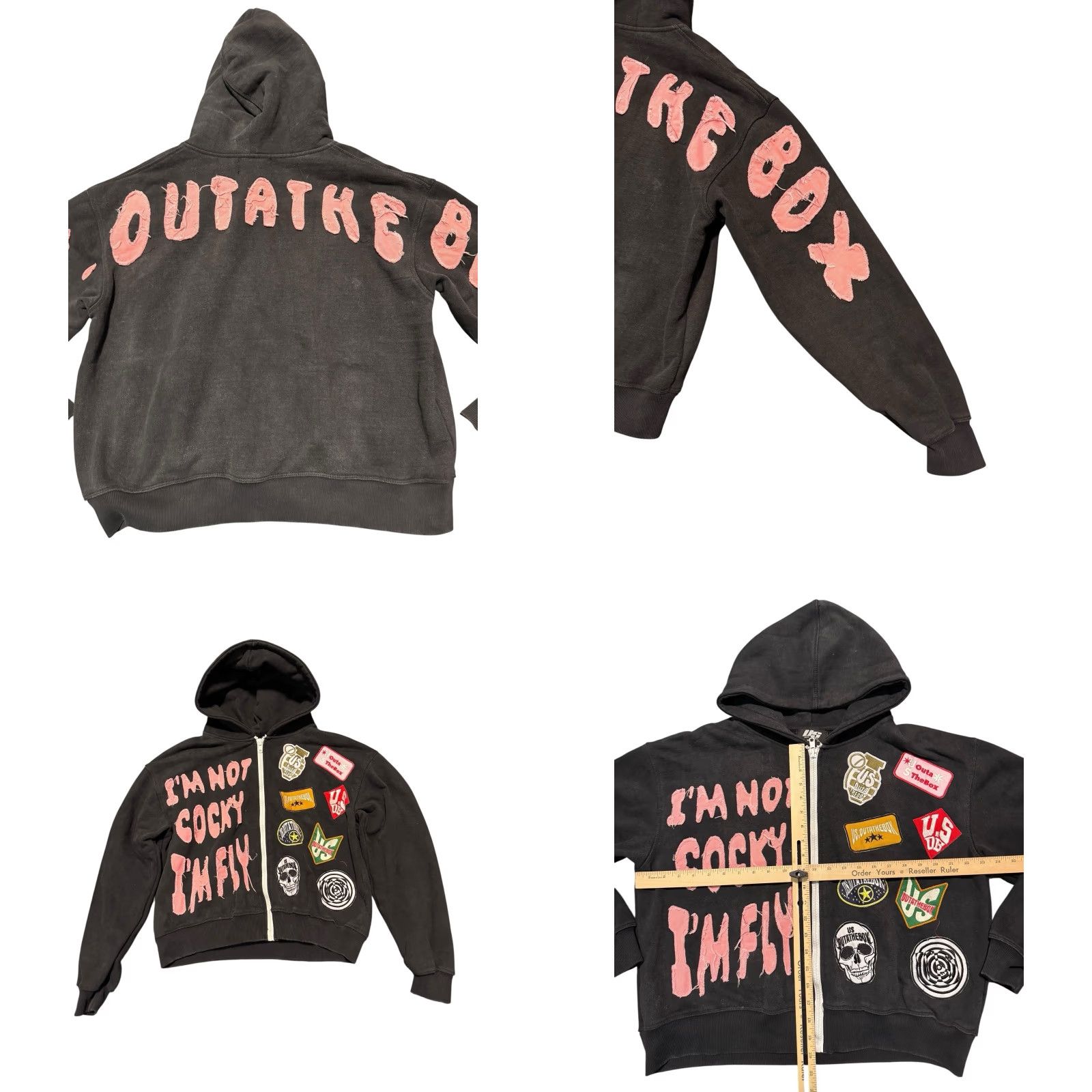 Vintage US Outa The Box I'm Fly Men's Black Zip Up Hoodie Size Small Hoodie Men Small Black Vintage? No, not vintage. Size US S / EU 44-46 / 1 - 9 Thumbnail