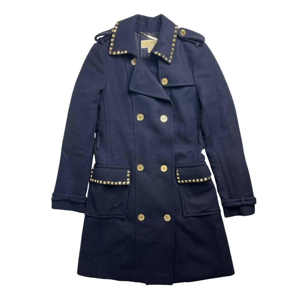 image of 5-48 Michael Kors Men's Runway Sample Pea Coat Navy Small in Blue