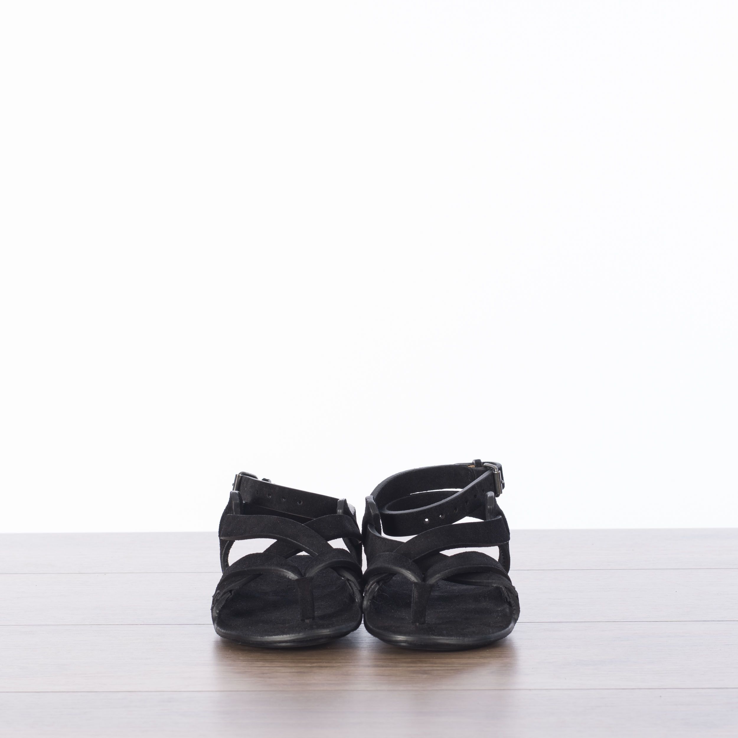 Saint Laurent Paris Culver Flat Buckle Sandals In Black Suede Size US 6 / IT 36 - 3 Thumbnail