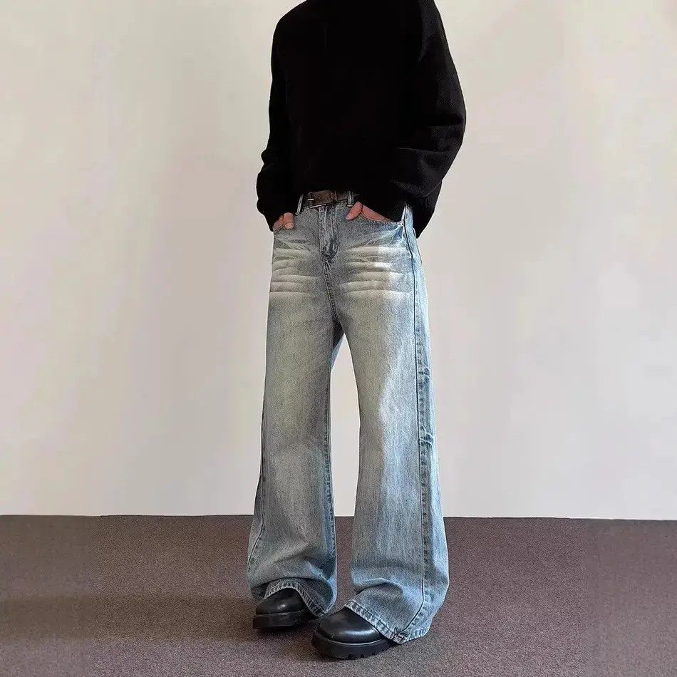 Japanese Brand Retro straight leg wide leg slightly flared jeans Size US 32 / EU 48 - 2 Thumbnail