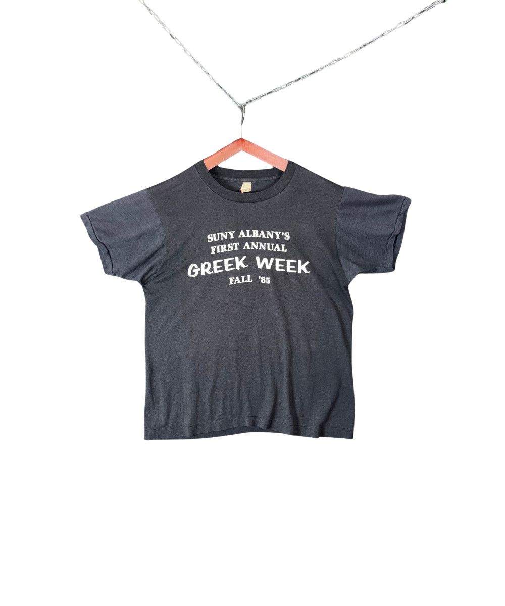 Vintage 1985 SUNY Albany Greek Week Tee Screen Stars Single Stitch Size US M / EU 48-50 / 2 - 2 Thumbnail