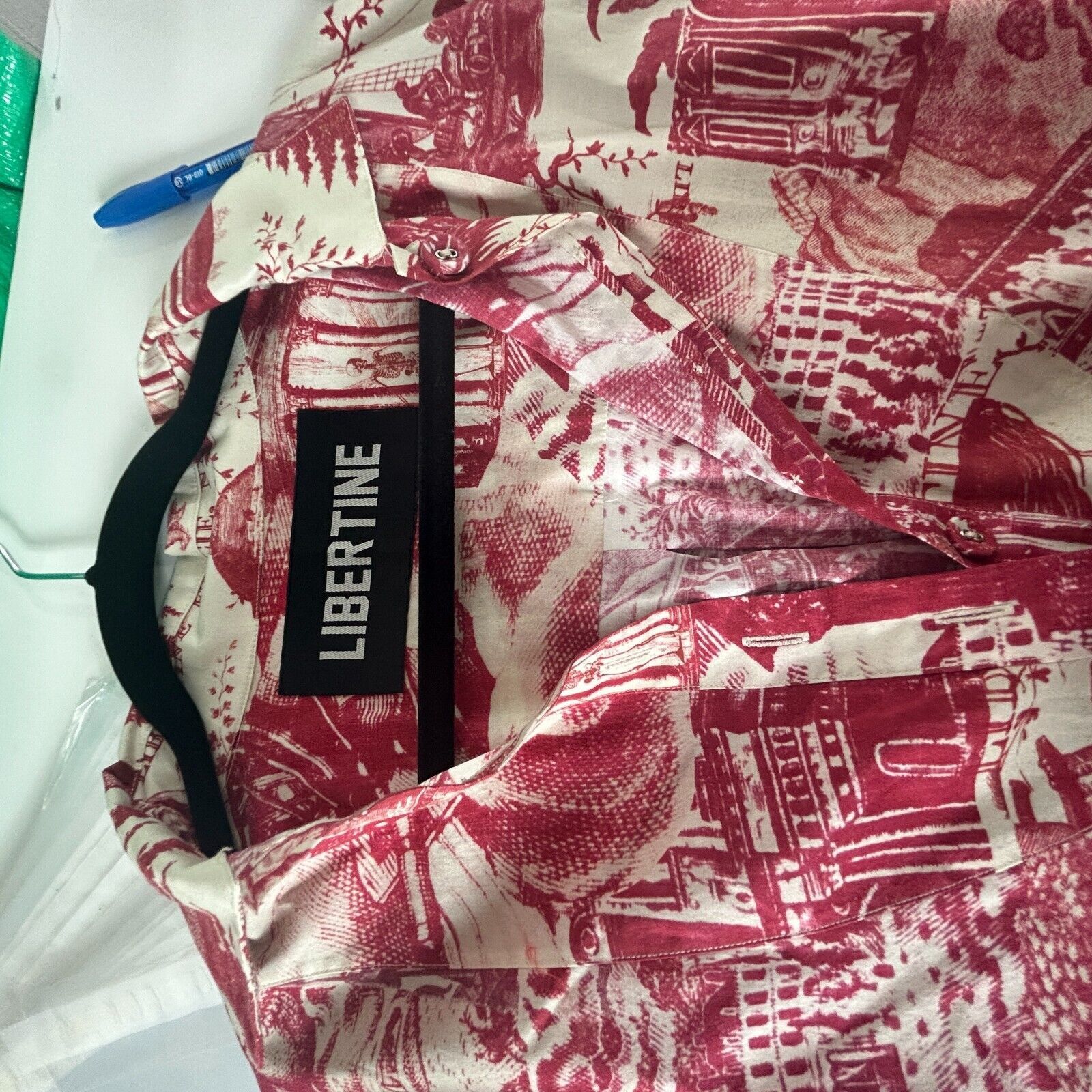 Libertine Libertine Red Cream Toile De Nantes Half-Button Tunic L / XL Size XL / US 12-14 / IT 48-50 - 11 Thumbnail