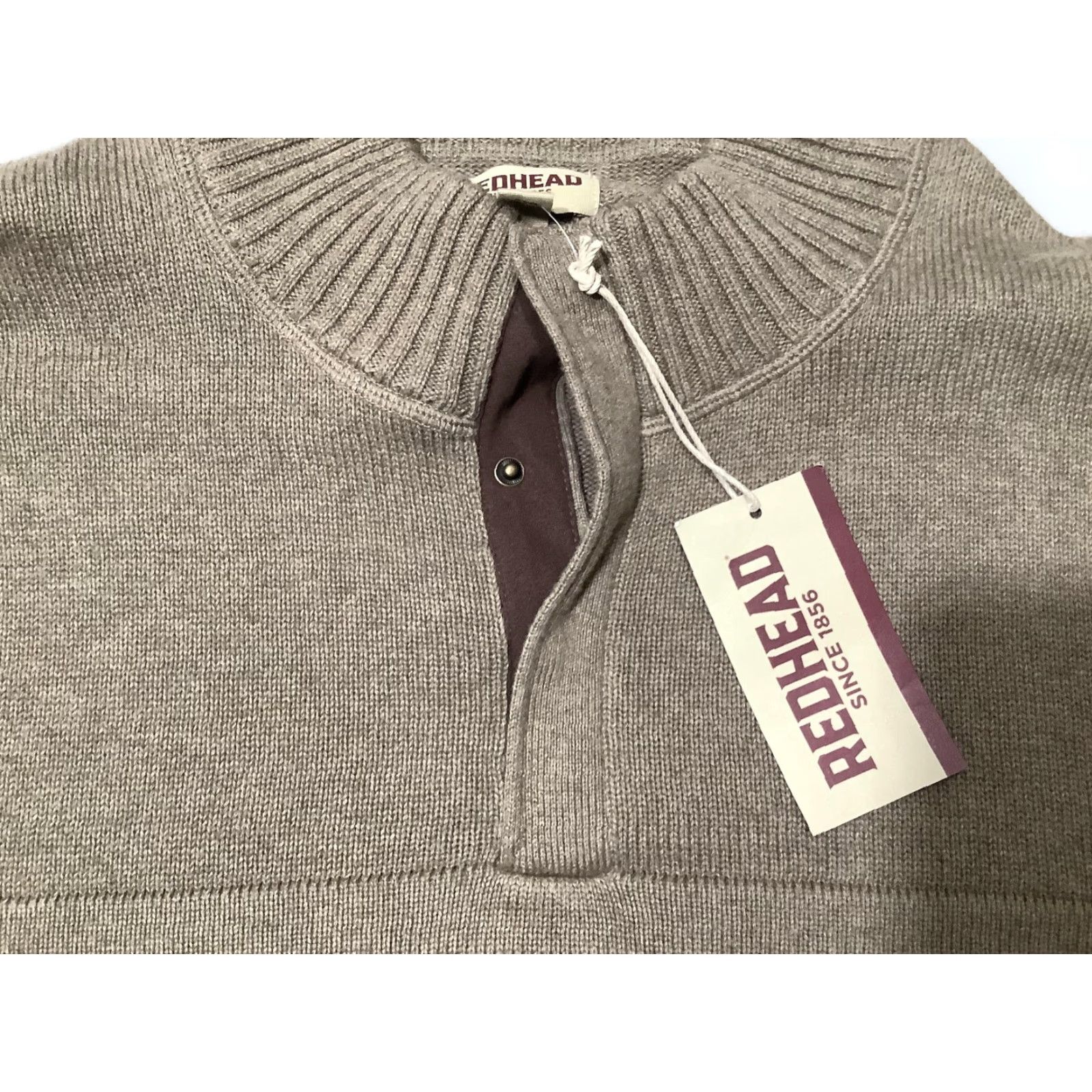 Vintage RedHead Sweater Mens 2XL Beige Waffle Knit Henley Mock Neck Pullover Outdoor Size US XXL / EU 58 / 5 - 5 Thumbnail