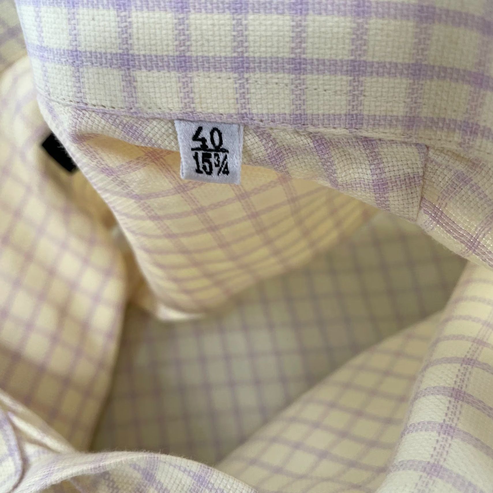 Canali VINTAGE Canali Shirt Adult 15.75/40 Yellow Lavender Check Button-Up Long Sleeve Mens Size US L / EU 52-54 / 3 - 7 Thumbnail