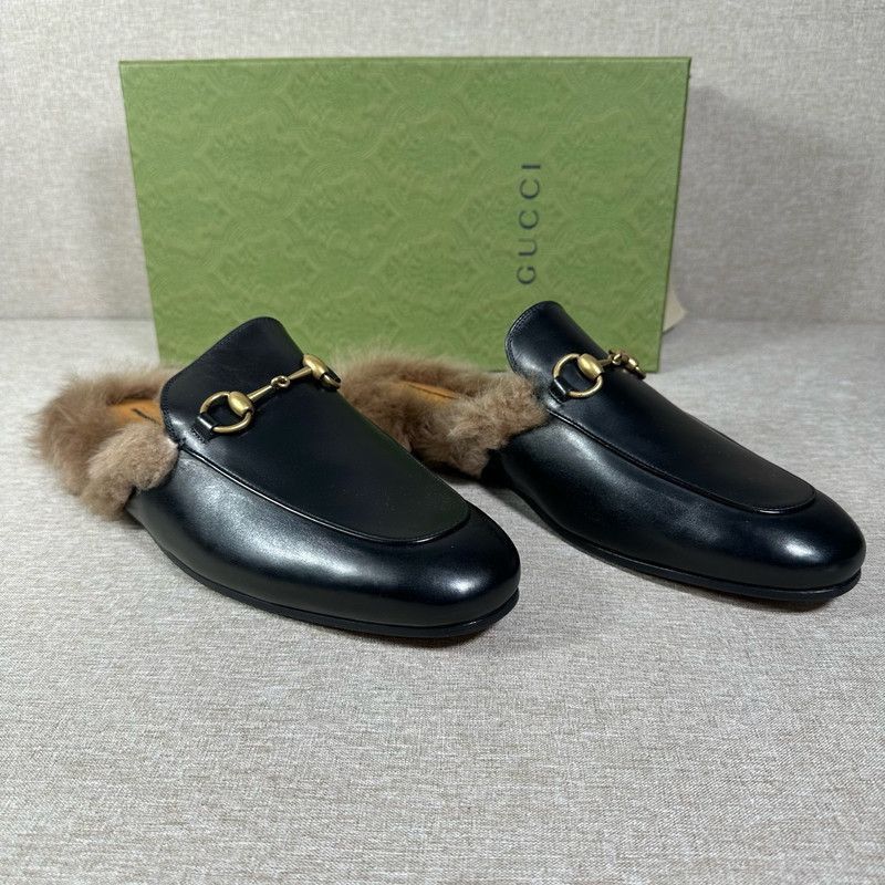 Gucci Gucci Black Lambskin Flat Mules for Men - Size US 9.5 / EU 42-43 - 3 Thumbnail