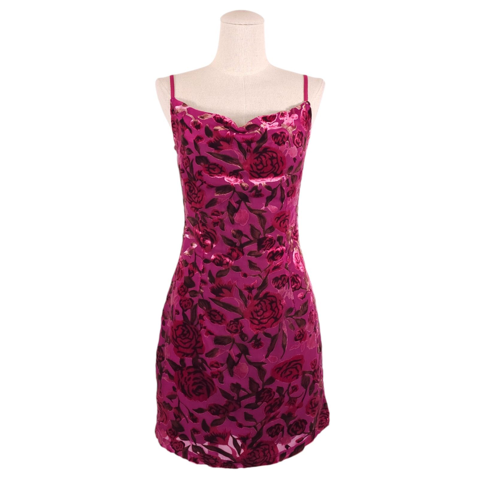Other Tobi Velvet Floral Rose Square Neck Mini Dress Sz Small Size S / US 4 / IT 40 - 2 Thumbnail