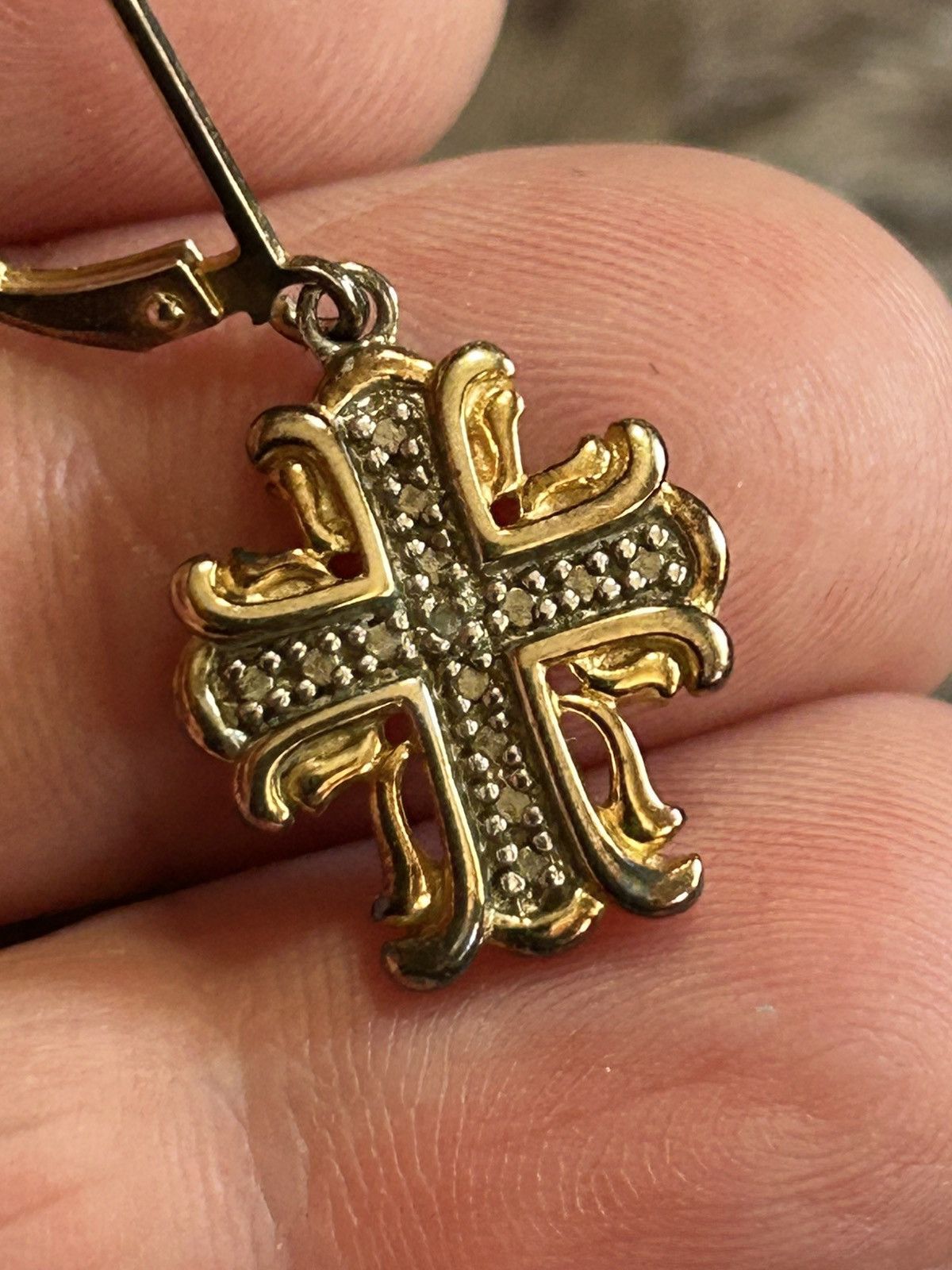 Vintage Vintage Ross Simons genuine diamond 925 cross earrings Size ONE SIZE - 3 Thumbnail