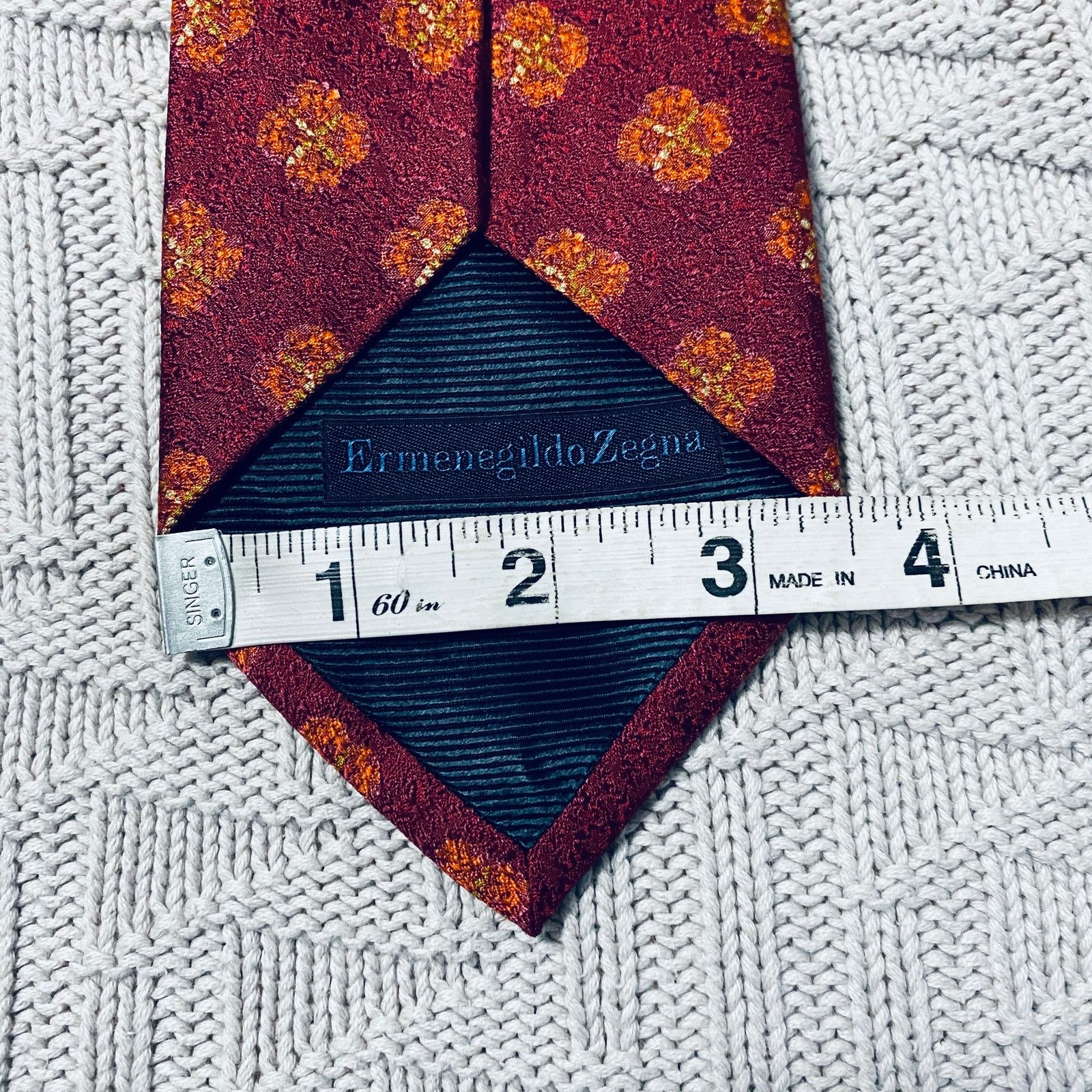 Ermenegildo Zegna Ermenegildo Zegna maroon pattern silk tie Size ONE SIZE - 5 Thumbnail