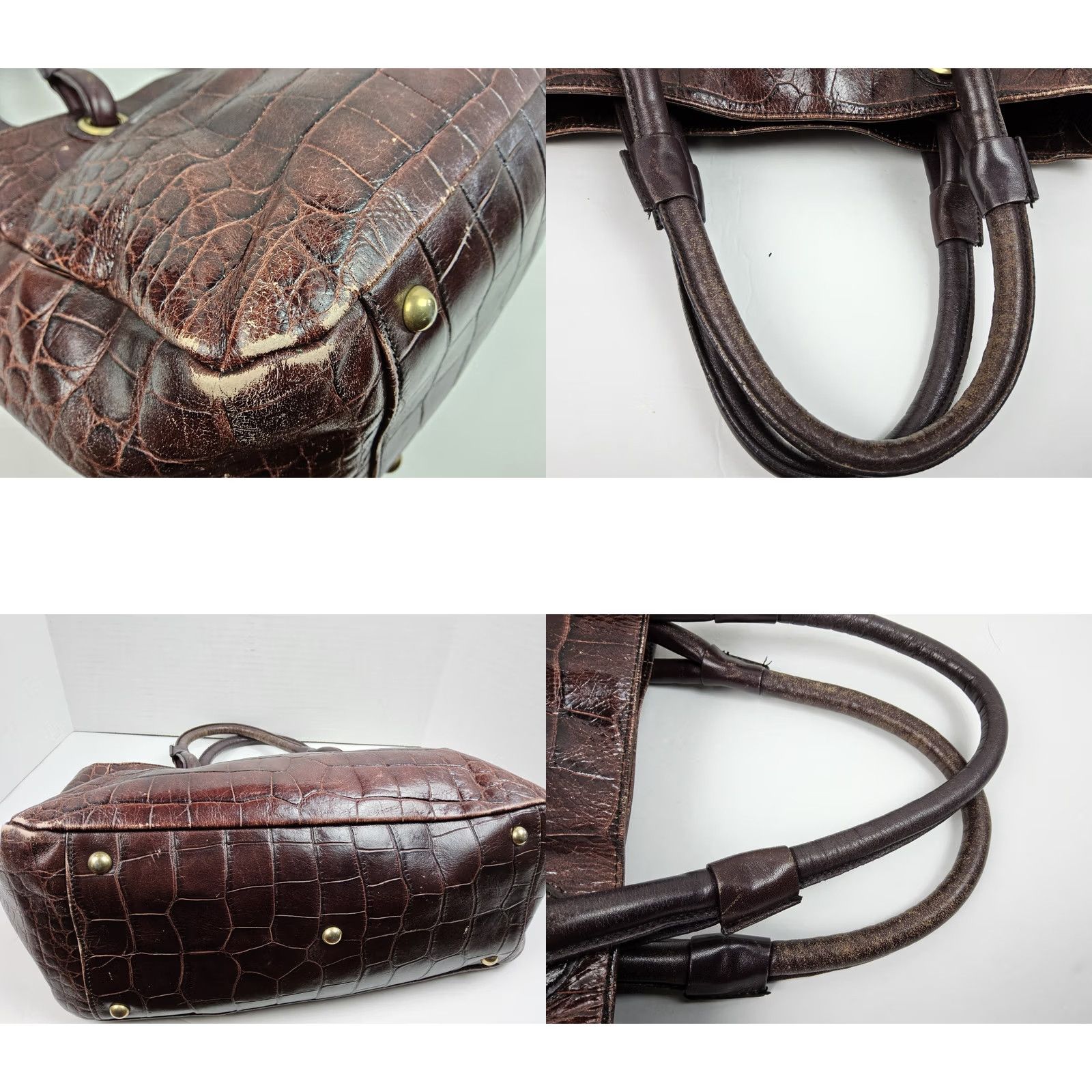 Furla Furla Crocodile Leather Tote Satchel Handbag Purse Double Handle Leather Exterior Women Size ONE SIZE - 9 Thumbnail