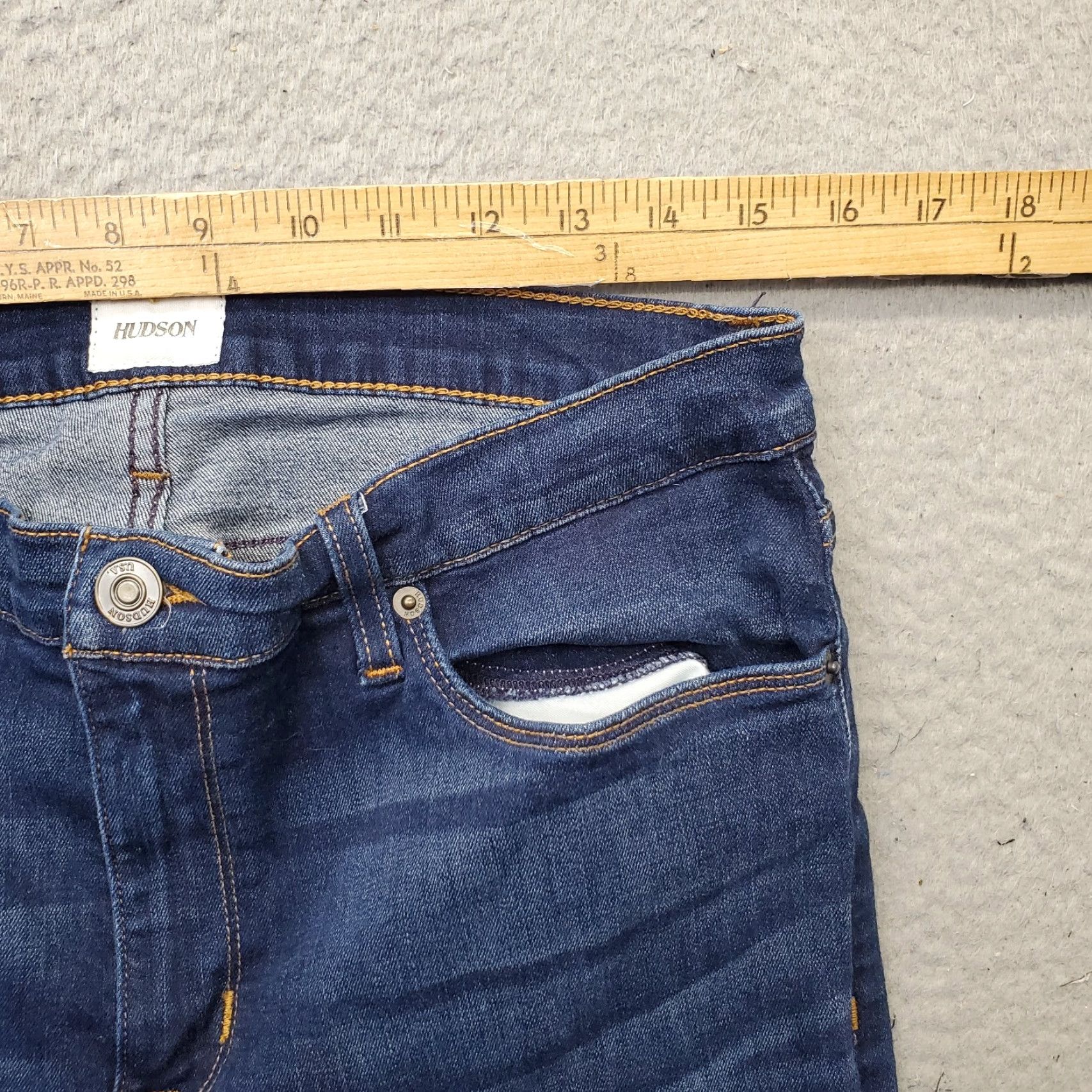 Hudson Hudson Womens 33 Blue Denim Stretch Super Skinny Jeans Mid Rise Slim Ankle 5-Pocket Denim Shirt? Size 24" / US 00 / IT 34 - 5 Thumbnail