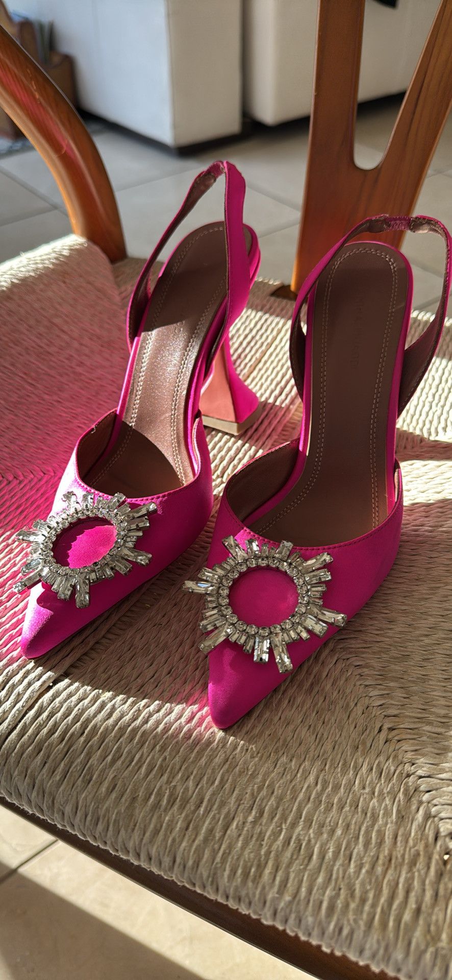 Amina Muaddi pink sandals Size US 7 / IT 37 - 1 Thumbnail