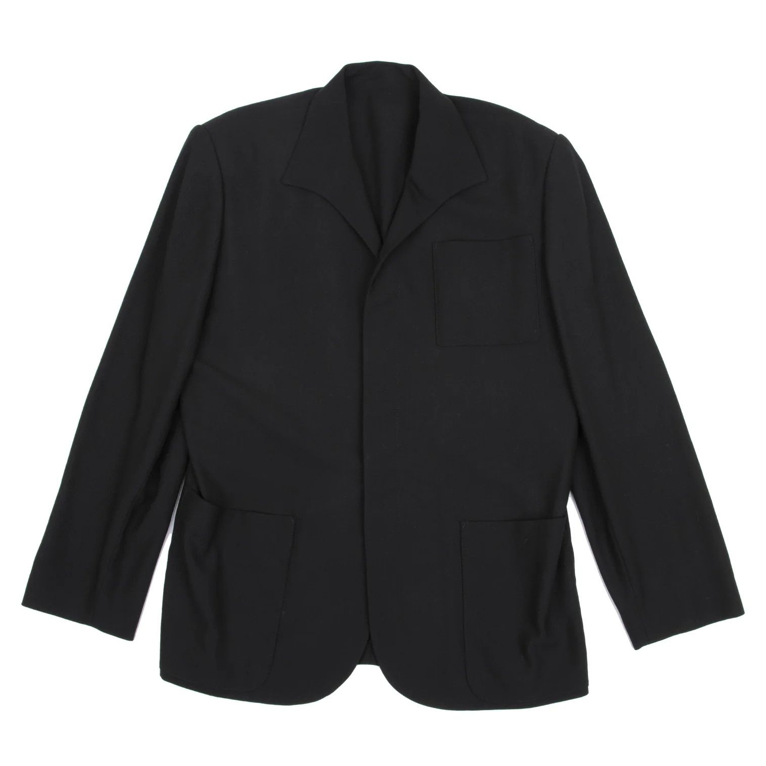 Jean Paul Gaultier Wool Lapel Design Fly Front Jacket in Black Size 48 Size US M / EU 48-50 / 2 - 1 Thumbnail