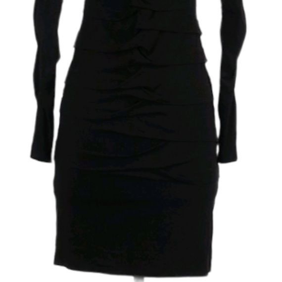 Nicole Miller Vtg Nicole Miller Witchy Long Sleeve Ruched Bodycon Dress Bl Size S / US 4 / IT 40 - 7 Thumbnail