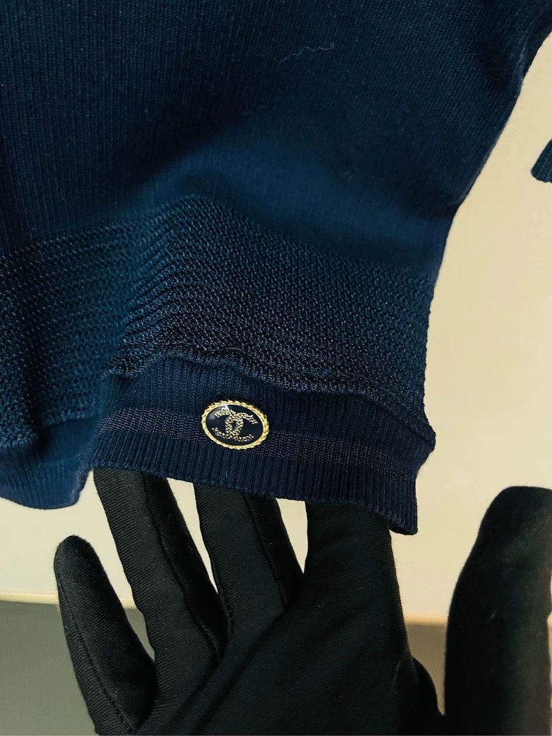 Chanel Chanel Dark blue logo elastic short sleeves 2504-Nextarrow Size XXS / US 00 / IT 34 - 5 Thumbnail
