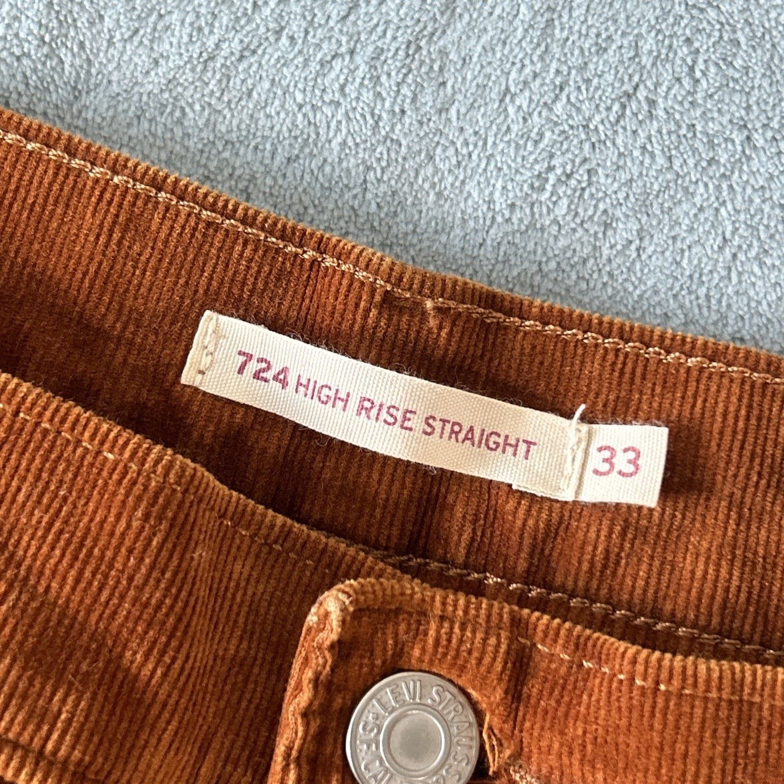 Levi's Levis 724 Corduroy Pants Womens 33x25 Tapered Button Fly Size 33" - 6 Thumbnail