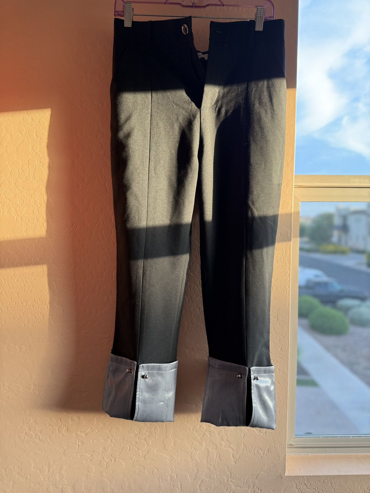 Other Avant-Garde Black Trousers w/ Silver Cuffed Hem Detail Size US 28 / EU 44 - 7 Thumbnail
