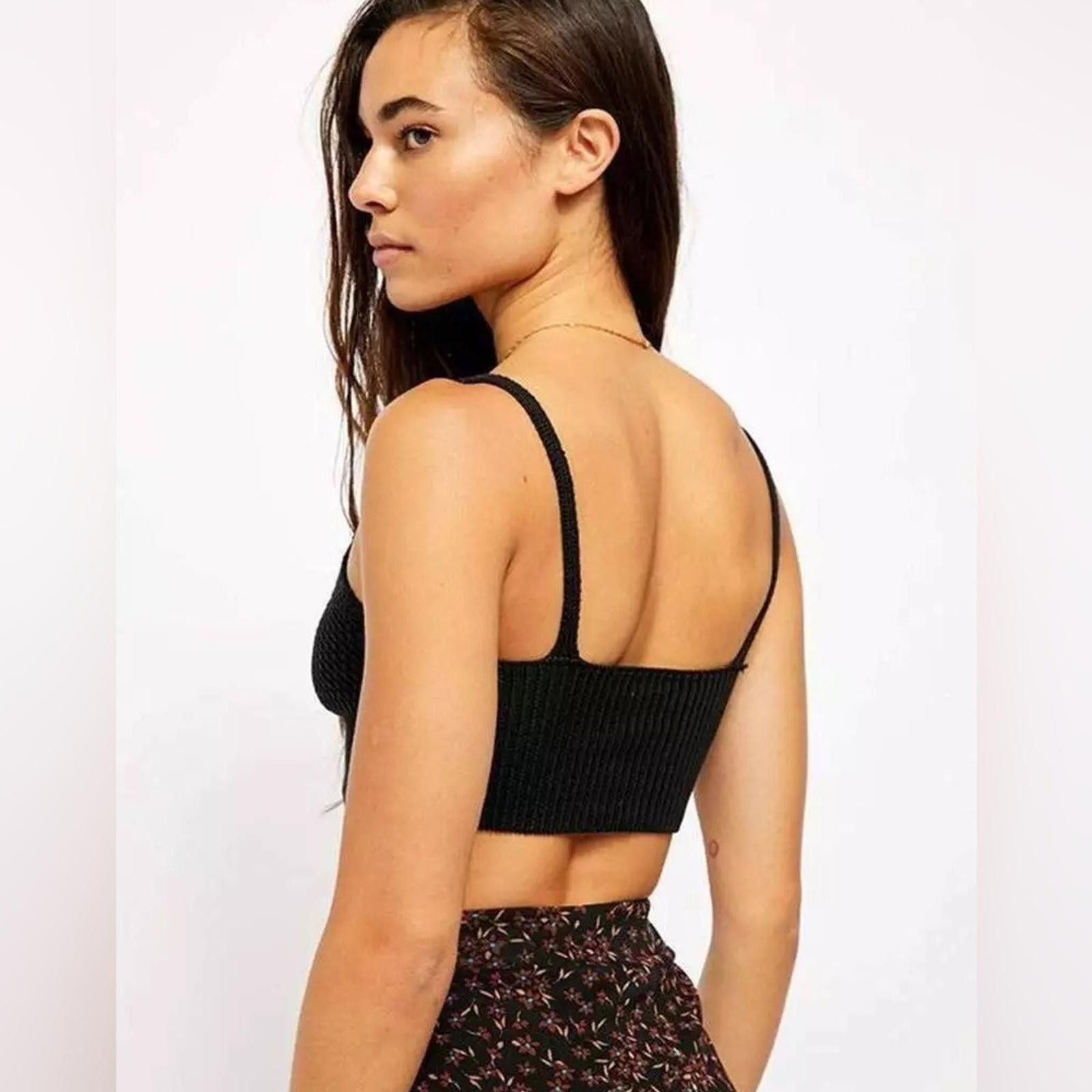 Free People NWT Free People Black Crochet Bralette Crop Top- Size Large Size L / US 10 / IT 46 - 4 Thumbnail