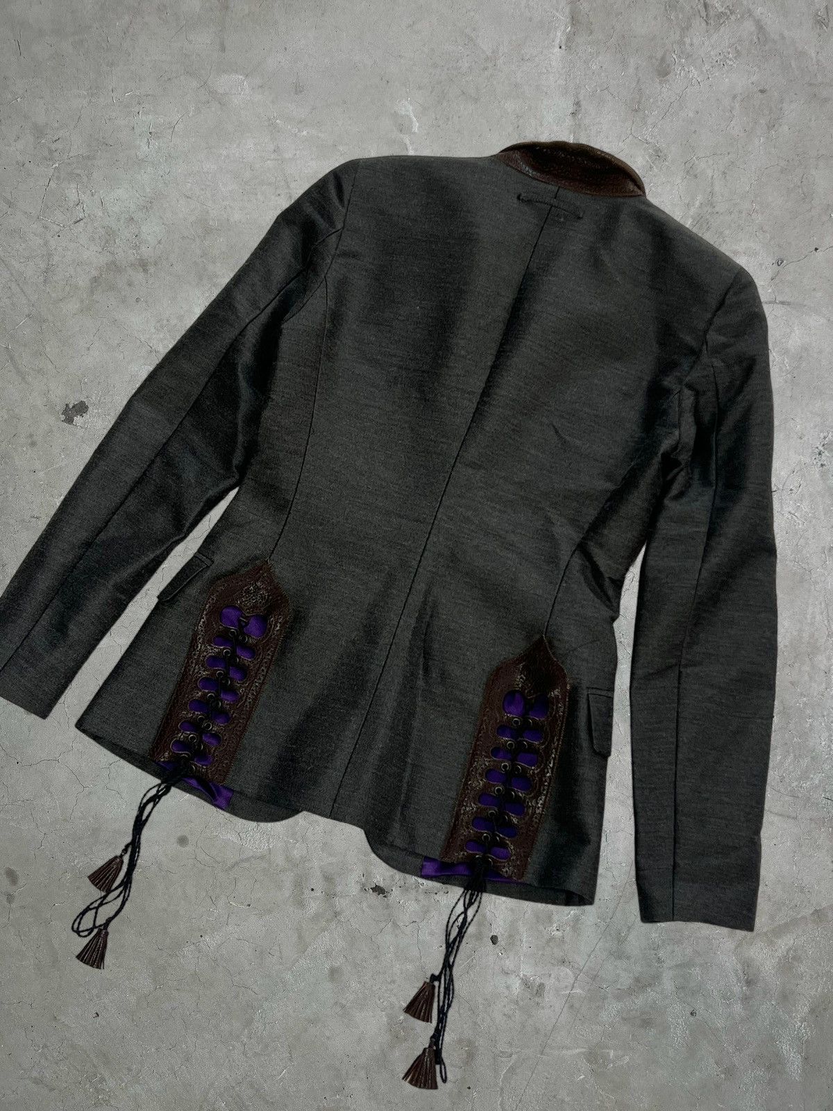 Jean Paul Gaultier Vintage Jean Paul Gaultier Runway Silk / Wool Blazer Size S / US 4 / IT 40 - 11 Thumbnail