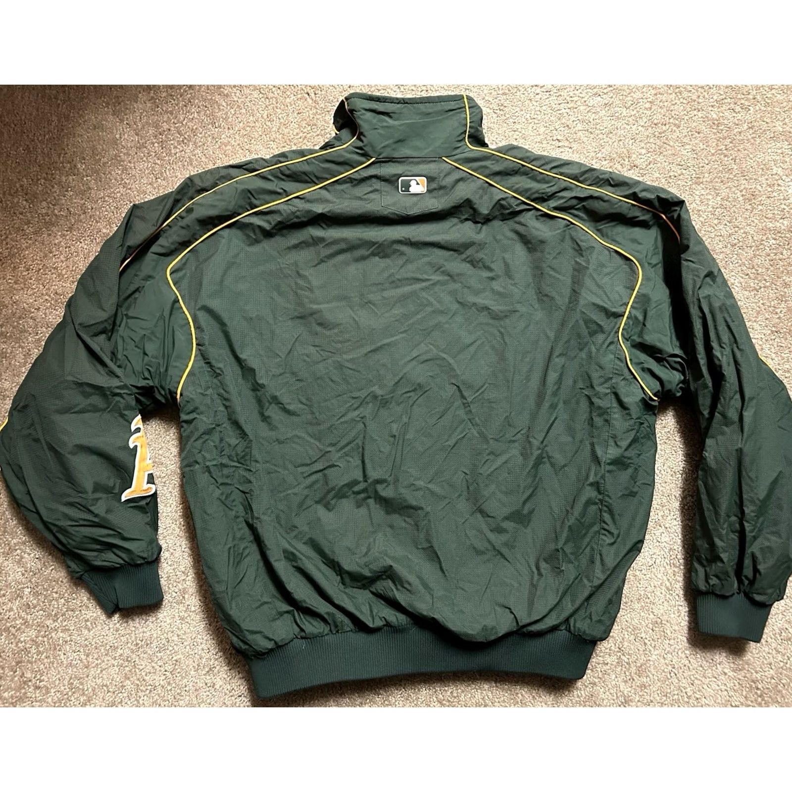 Vintage VINTAGE Majestic Oakland Athletics A's Dugout Jacket Mens XXL Zip Up 80s 90s Windbreaker Green Size US XXL / EU 58 / 5 - 2 Thumbnail