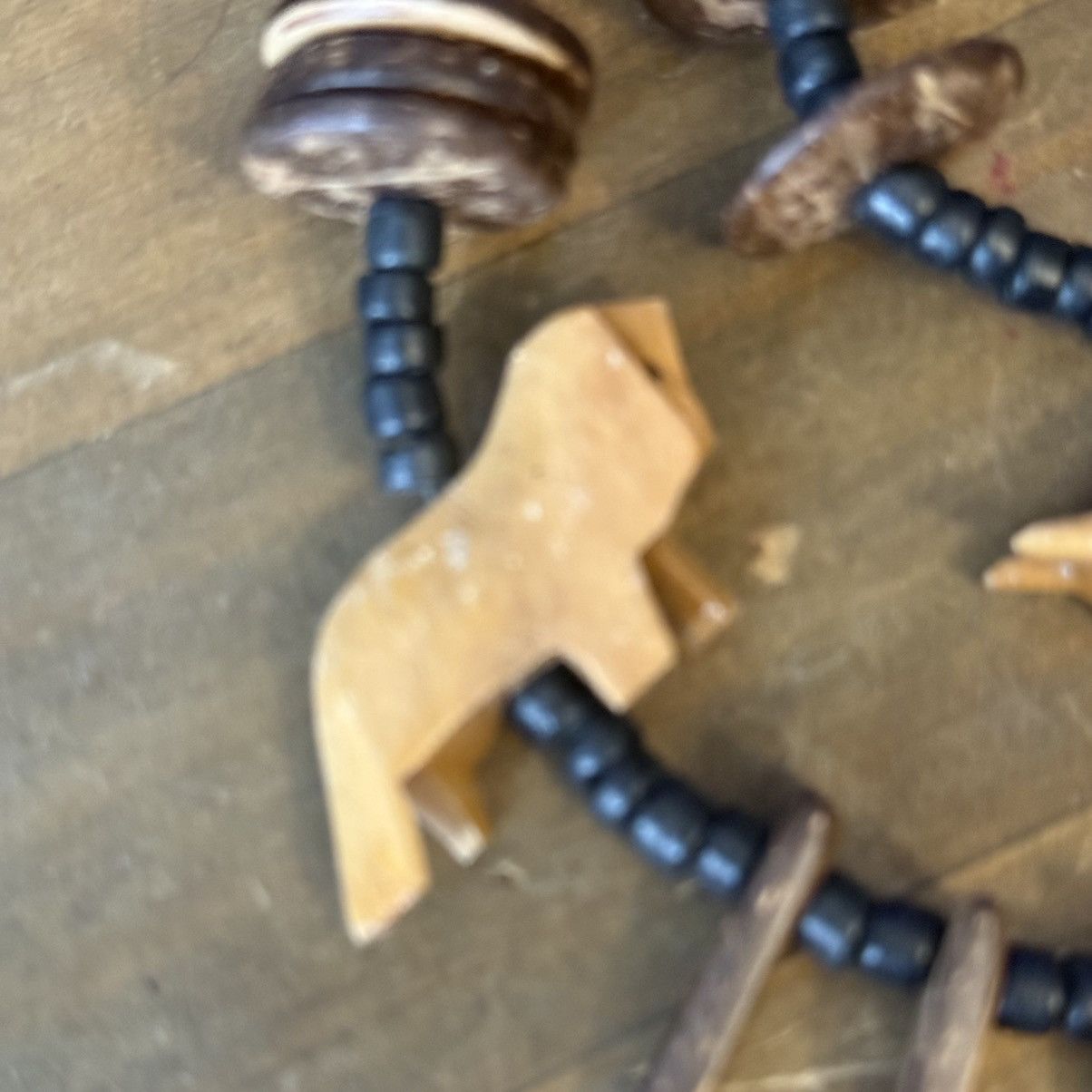 Vintage Vintage hand carved wooden African Safari bead necklace Size ONE SIZE - 5 Thumbnail