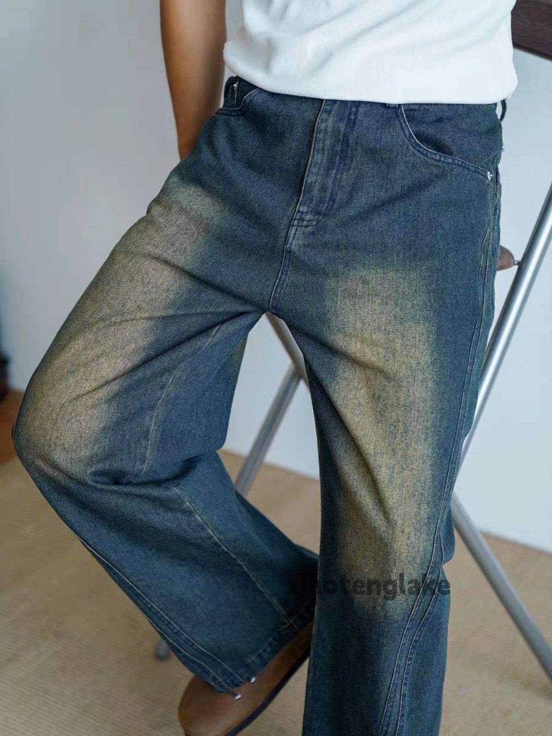 Jean × Vintage washed faded rusty skate hiphop loose baggy jeans Size US 30 / EU 46 - 5 Thumbnail