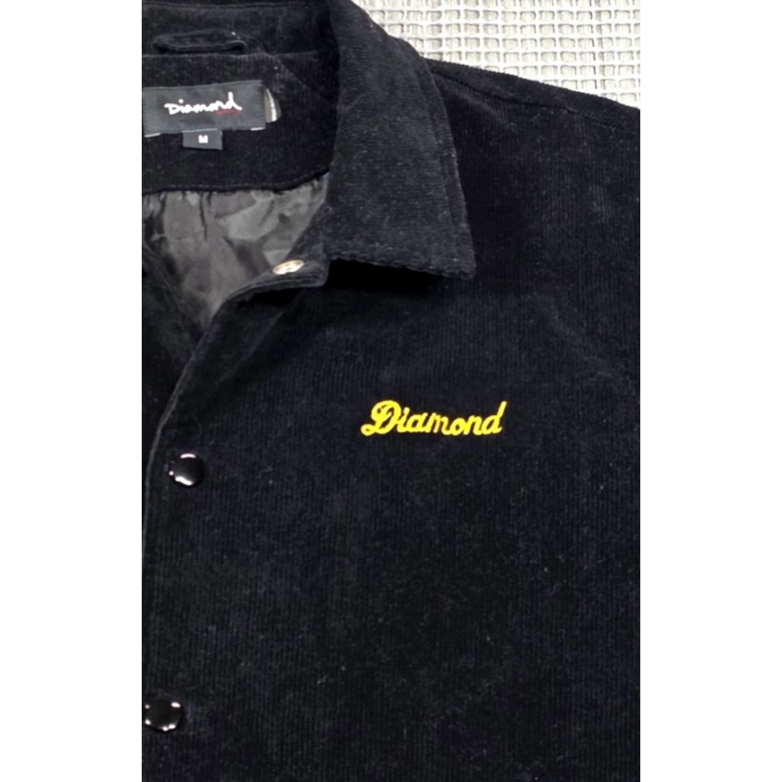 Diamond Supply Co. Diamond Supply Co. Corduroy Stadium Varsity Jacket Men M Snap Bomber Black Gold Size US M / EU 48-50 / 2 - 5 Thumbnail