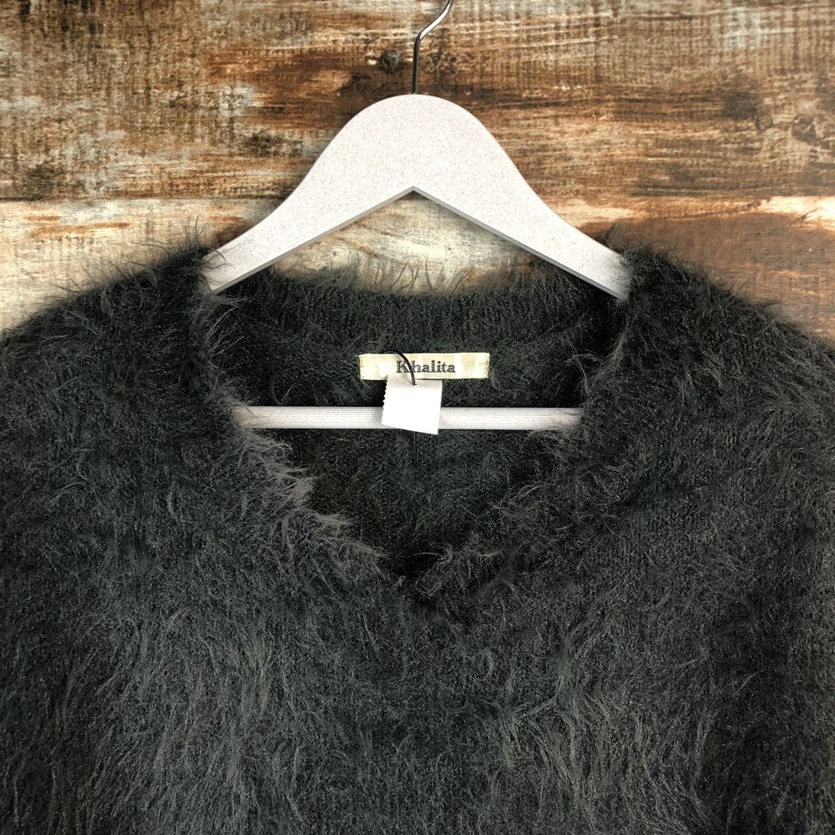 Japanese Brand DL Khalita Gray Mohair shaggy fur Knitwear #C391 Size M / US 6-8 / IT 42-44 - 4 Thumbnail