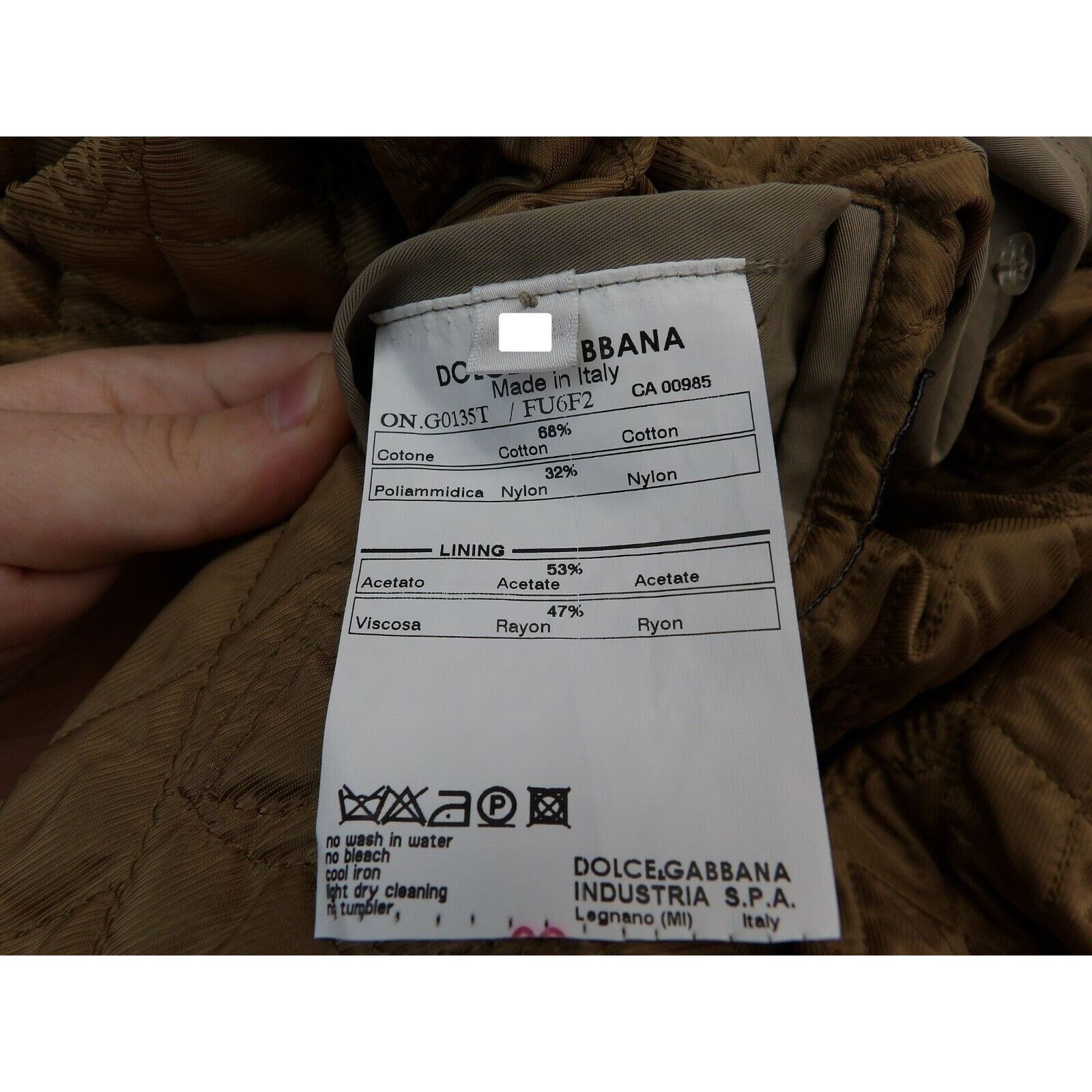 Dolce & Gabbana BEIGE COTTON BUTTON ZIPPER TRENCH EPAULET COAT 52 42 ITALY Size US L / EU 52-54 / 3 - 11 Thumbnail