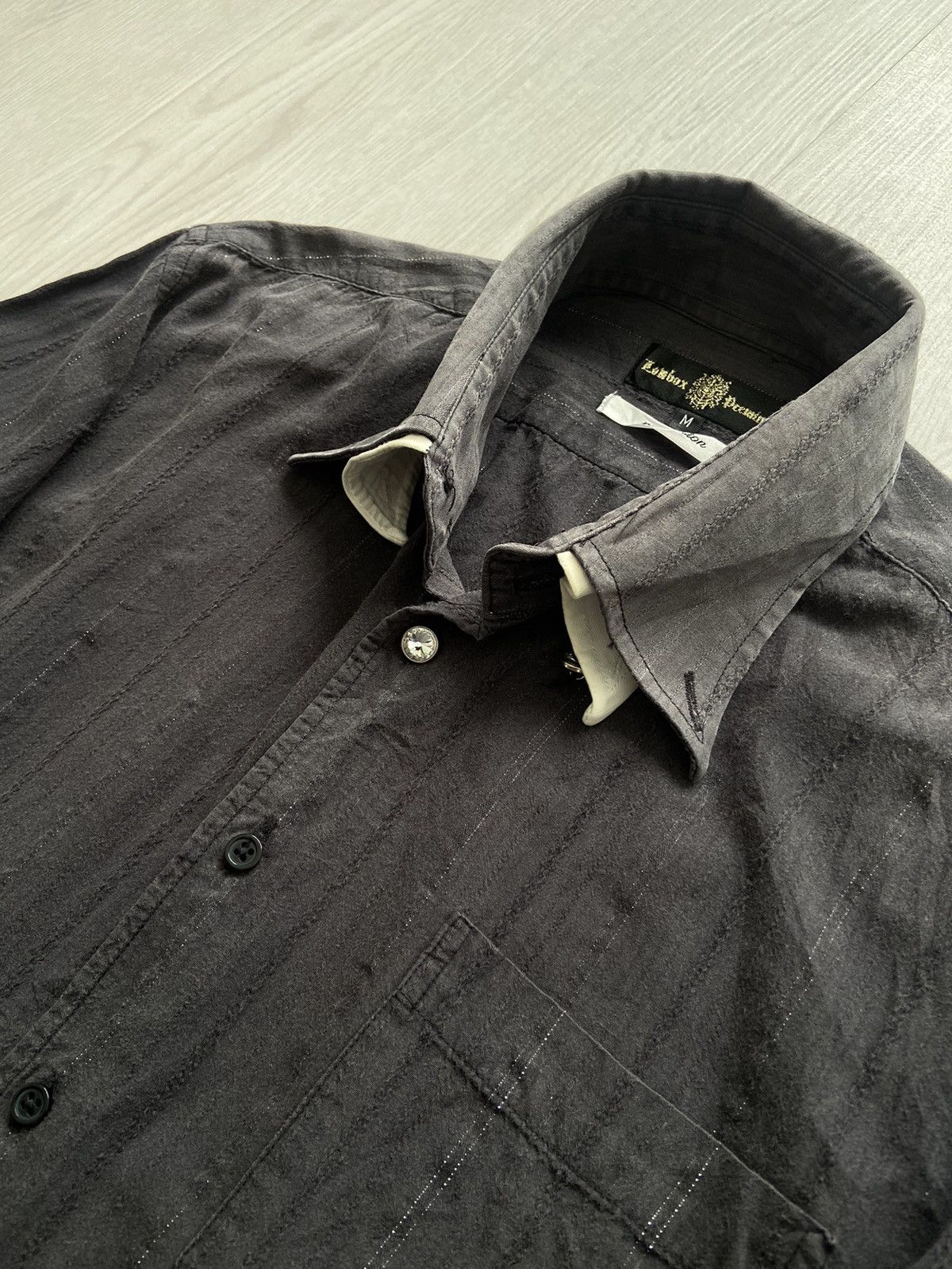 If Six Was Nine × LOWBOX Vintage 2000’s Lowbox Stripe Double Collar Shirt Size US M / EU 48-50 / 2 - 5 Thumbnail