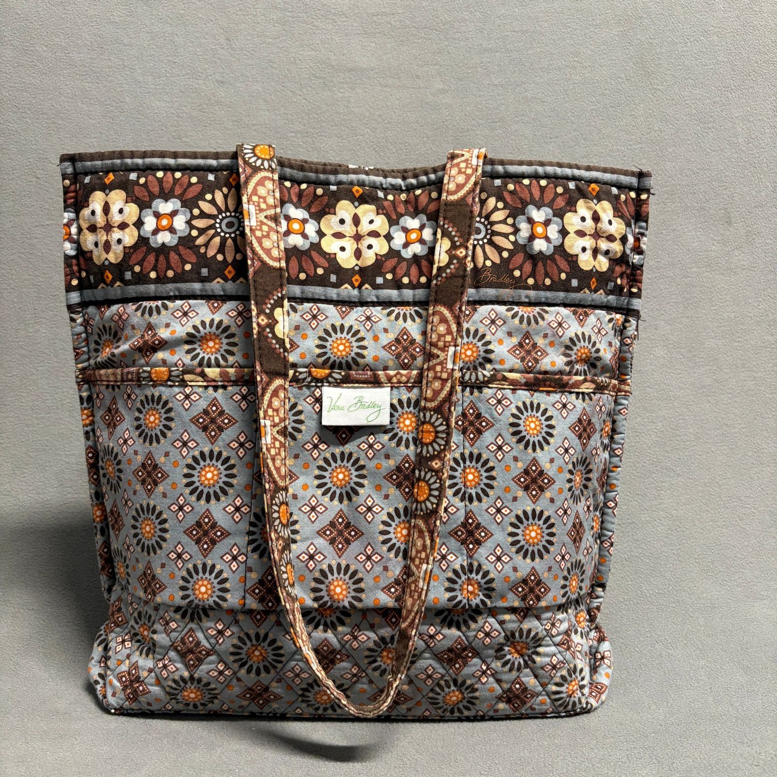 Vera Bradley Vera Bradley Quilted Tote Bag Floral Brown Blue 13"x14" Size ONE SIZE - 5 Thumbnail