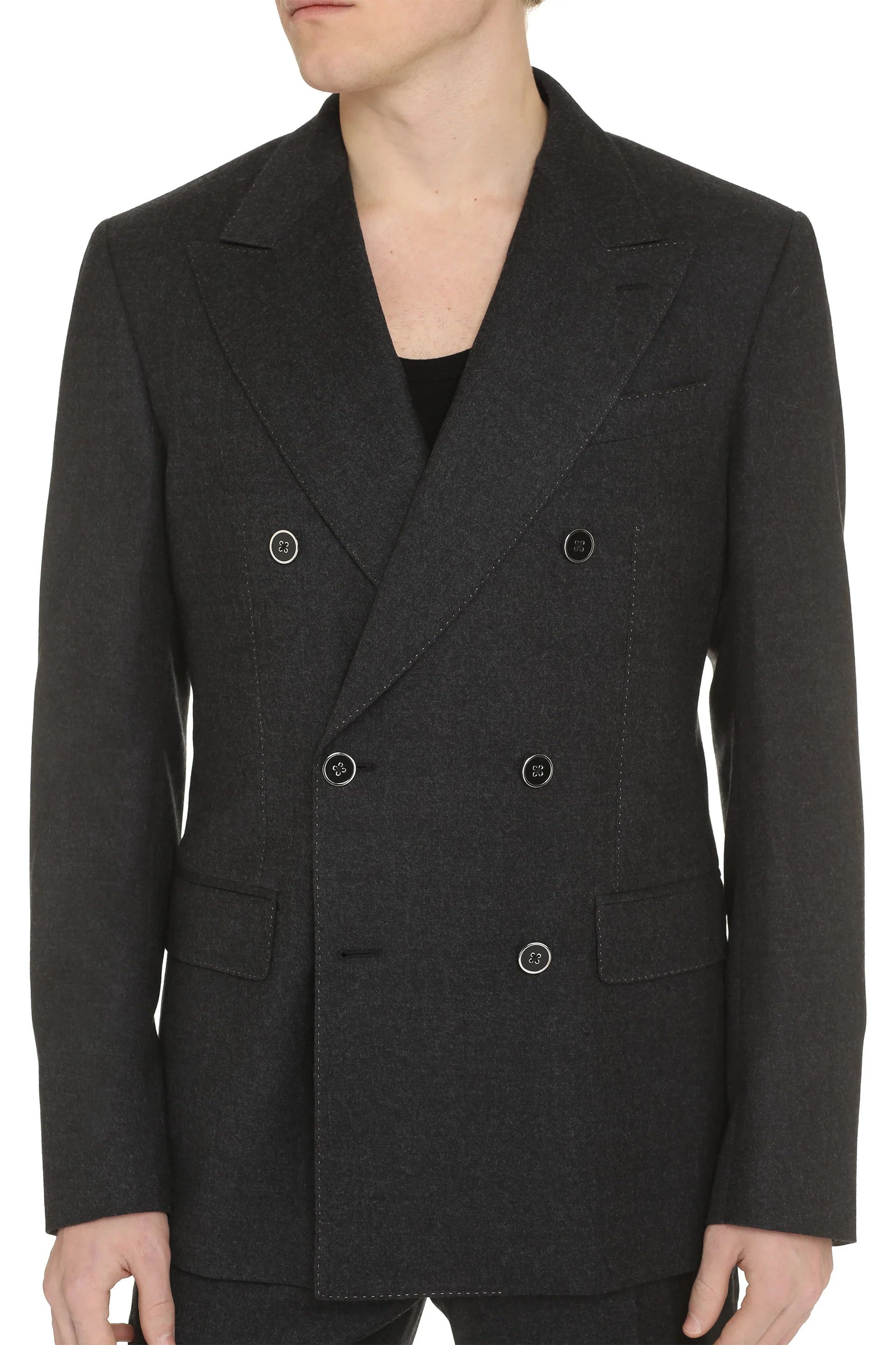 Dolce & Gabbana o1y0125 Double-Breasted Blazer in Charcoal Size US M / EU 48-50 / 2 - 5 Thumbnail