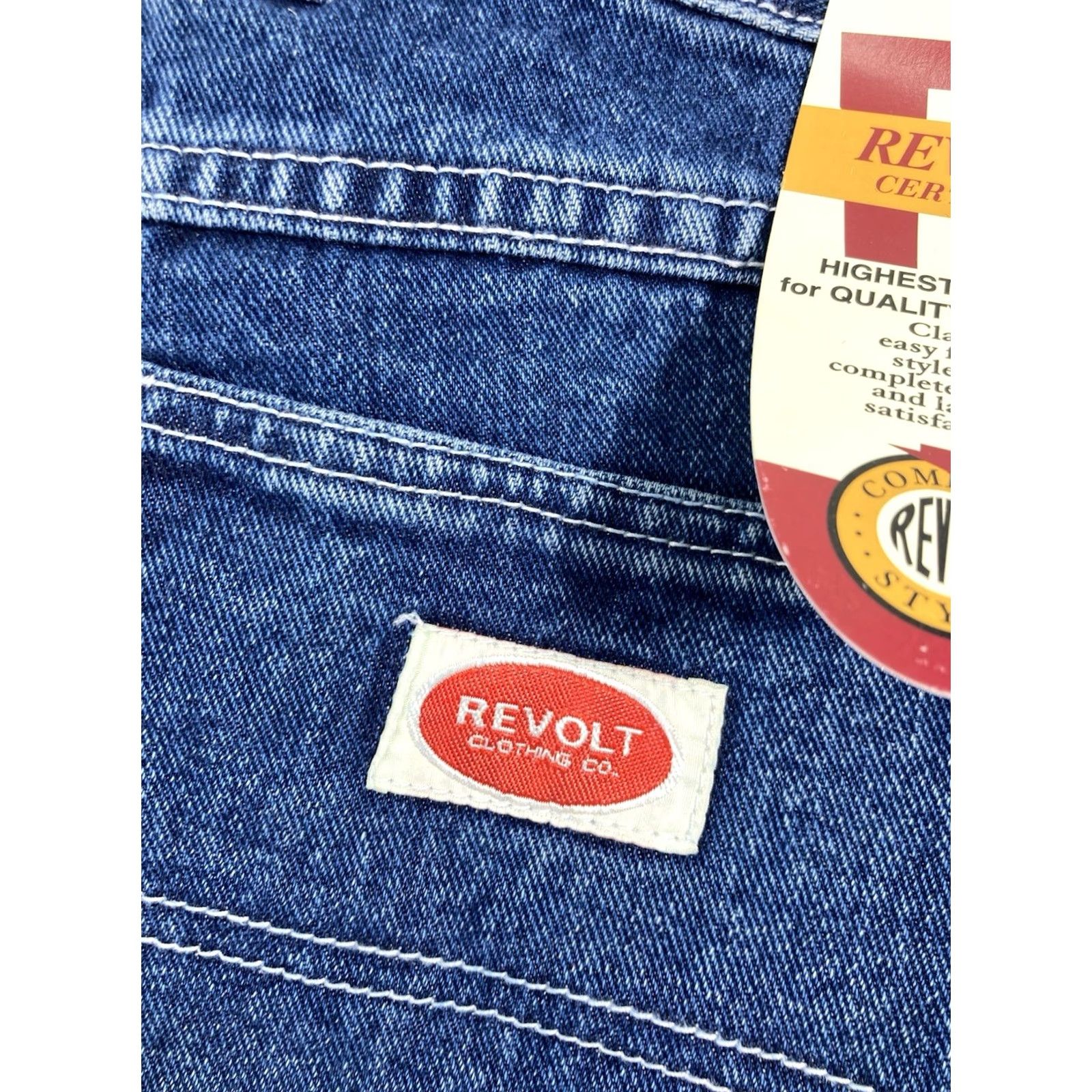 Denime VINTAGE Revolt Fit Flair Jeans Women 26X30 Blue Denim Bootcut 100% Cotton NOS NWT Size 26" / US 2 / IT 38 - 5 Thumbnail