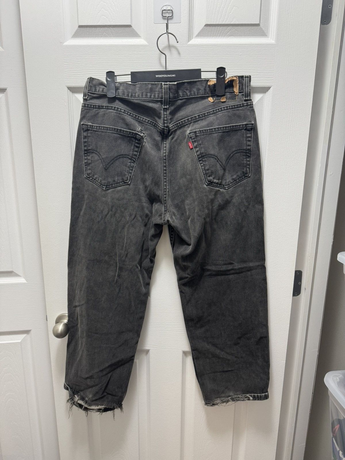 Levi's Vintage Clothing Levi's Levis 550 Relaxed Distressed Grey Ripped Denim Jeans Size US 36 / EU 52 - 2 Thumbnail