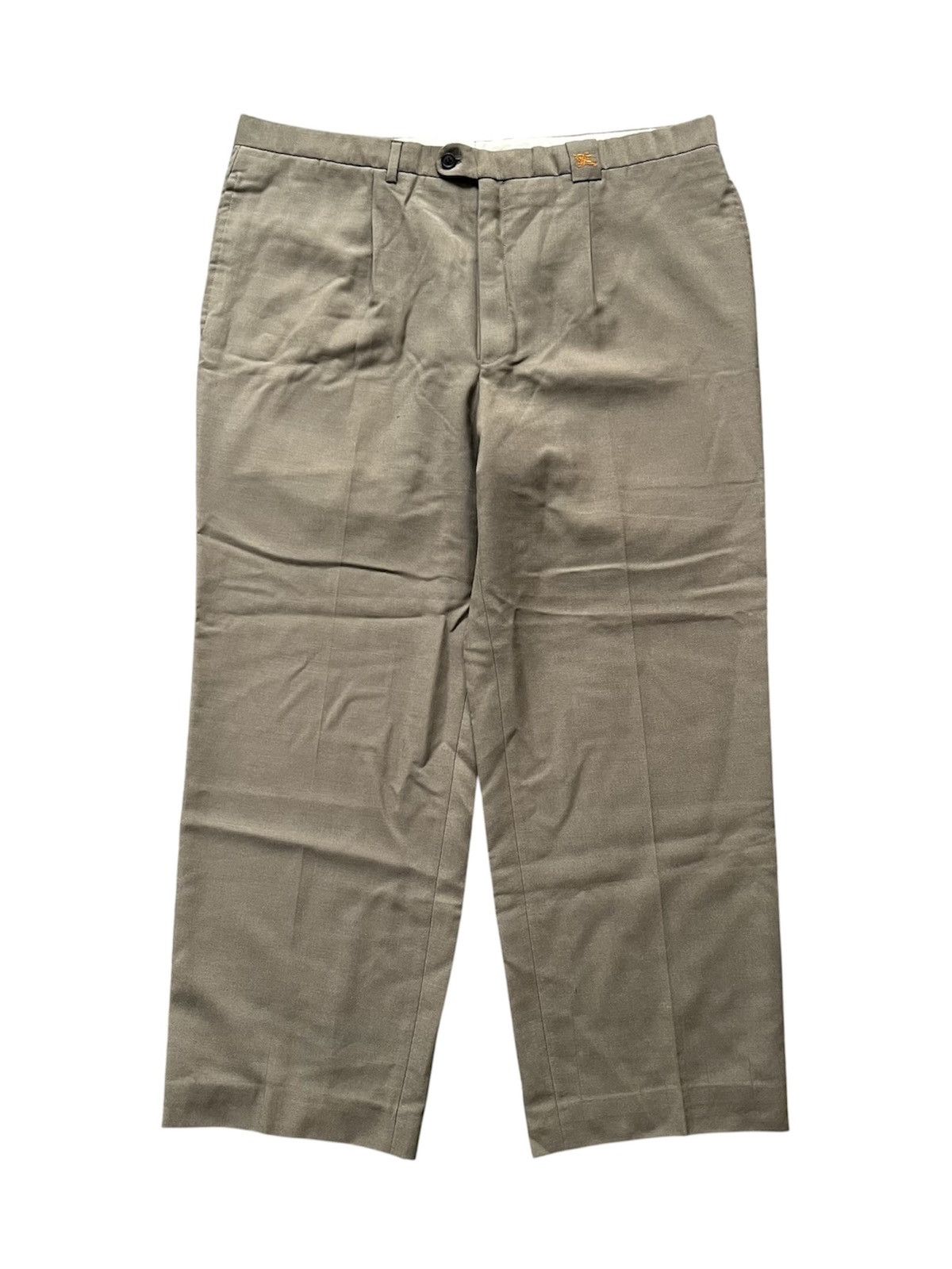 Burberry Vintage Burberrys Khaki Single Pleated Baggy Size US 38 / EU 54 - 1 Thumbnail