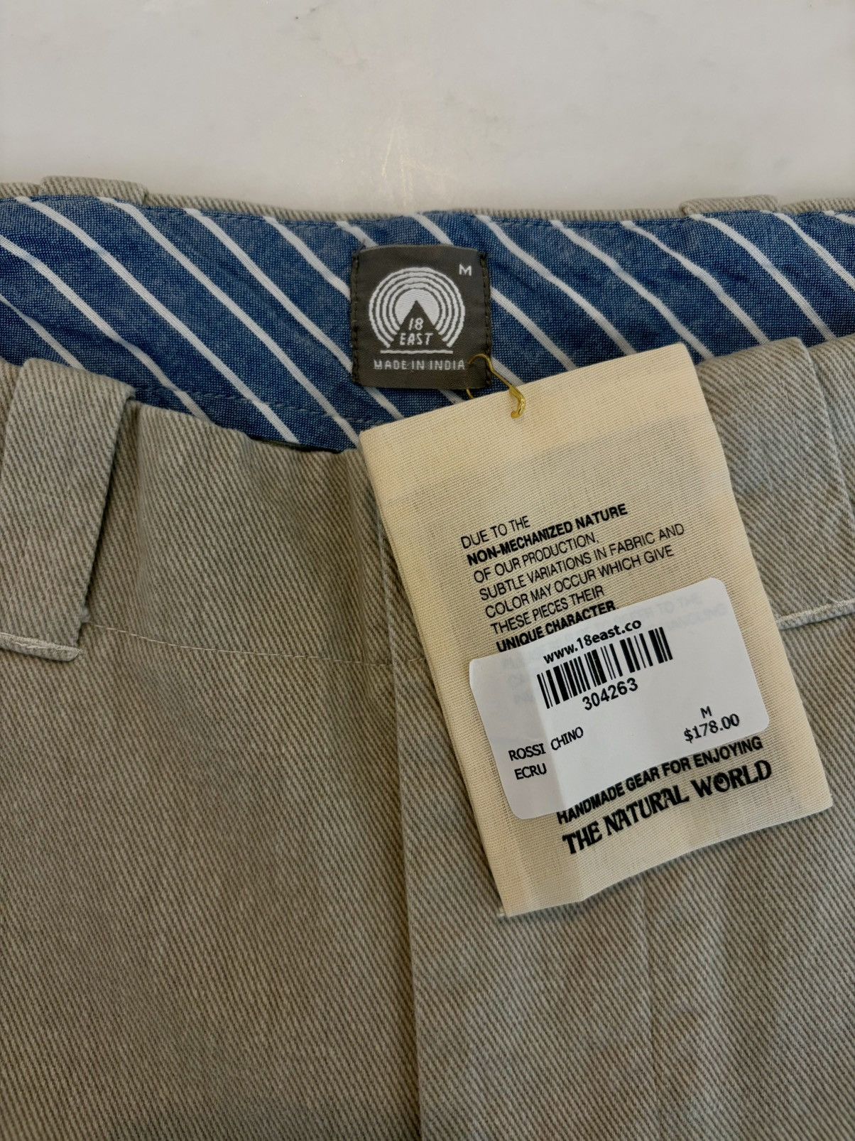 18 East Rossi Chino Ecru Size M in Beige, Men's (Size 32) — image 3 of 6