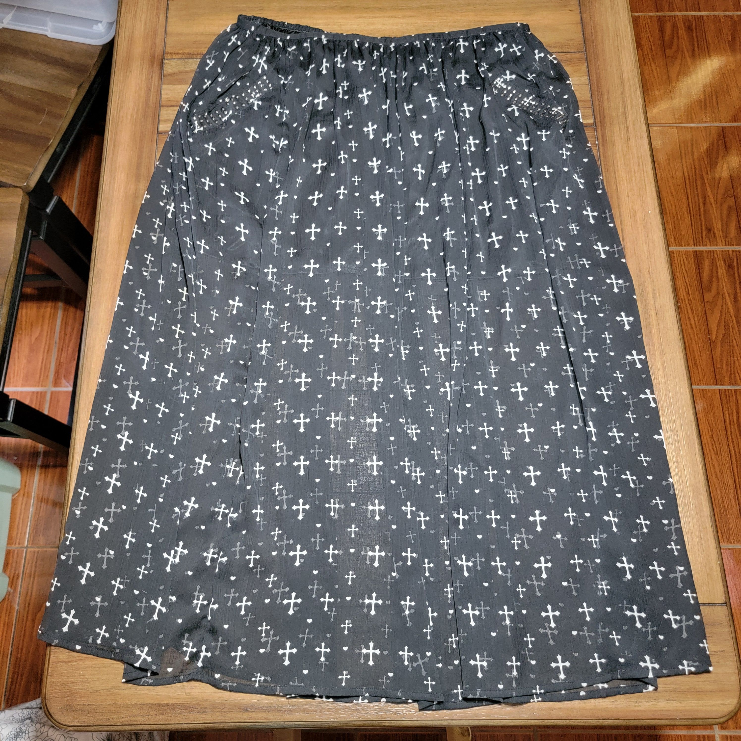 Other Flutterbye Full Sheer Black Cross Skirt w/ Pockets - Size 3X Size 38" / US 16 / IT 52 - 1 Thumbnail