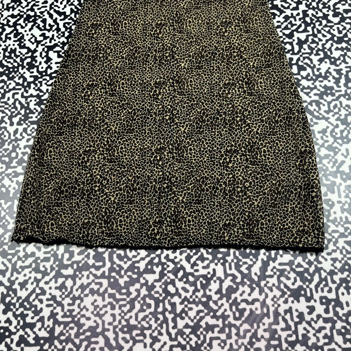 Japanese Brand Vintage Y2K Leopard Sexy Mesh Retro Style Nightie Mini Dress Size S / US 4 / IT 40 - 7 Thumbnail