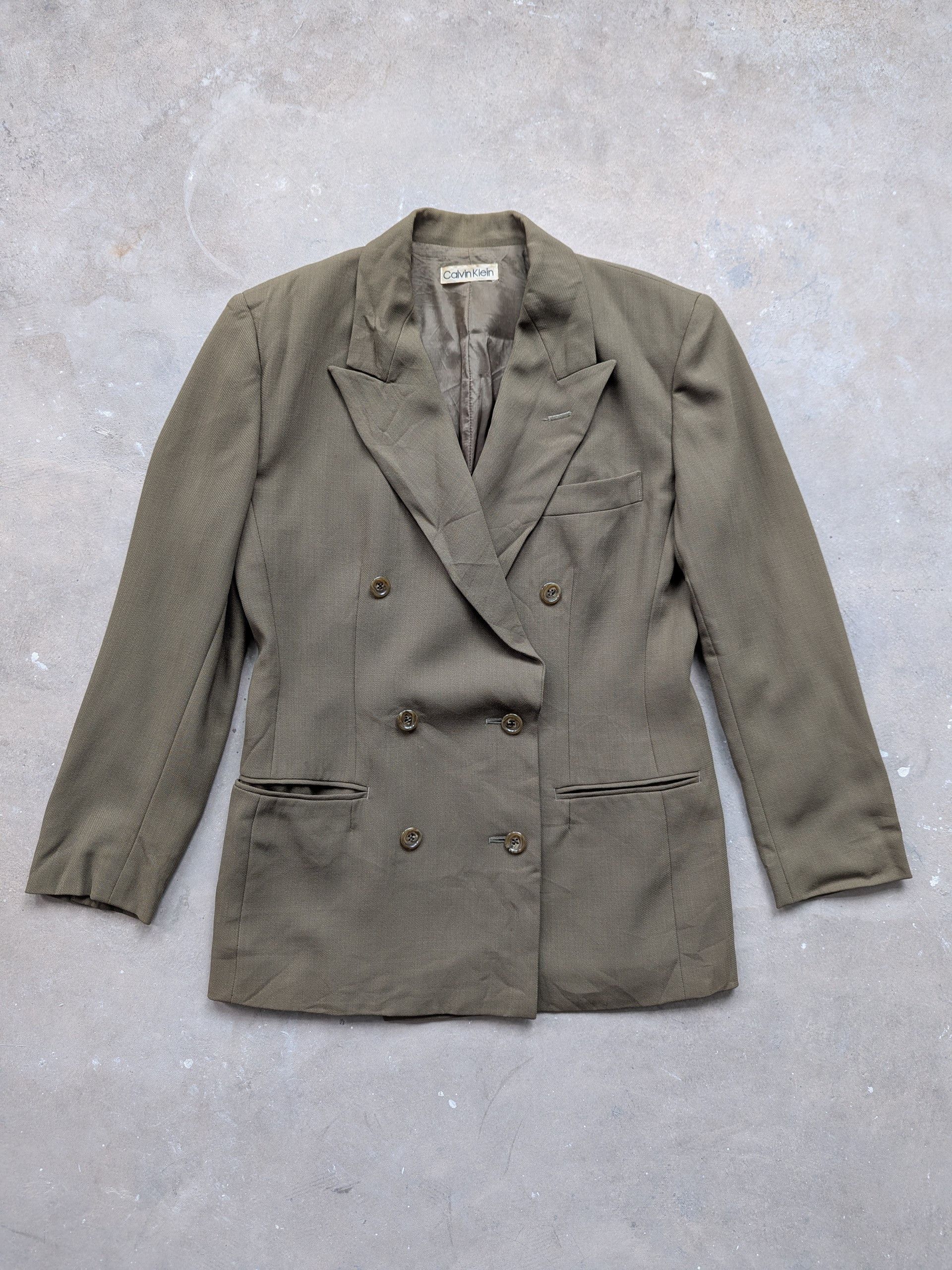 Calvin Klein Vintage Calvin Klein Wool Double Breasted Blazer Size M / US 6-8 / IT 42-44 - 1 Thumbnail