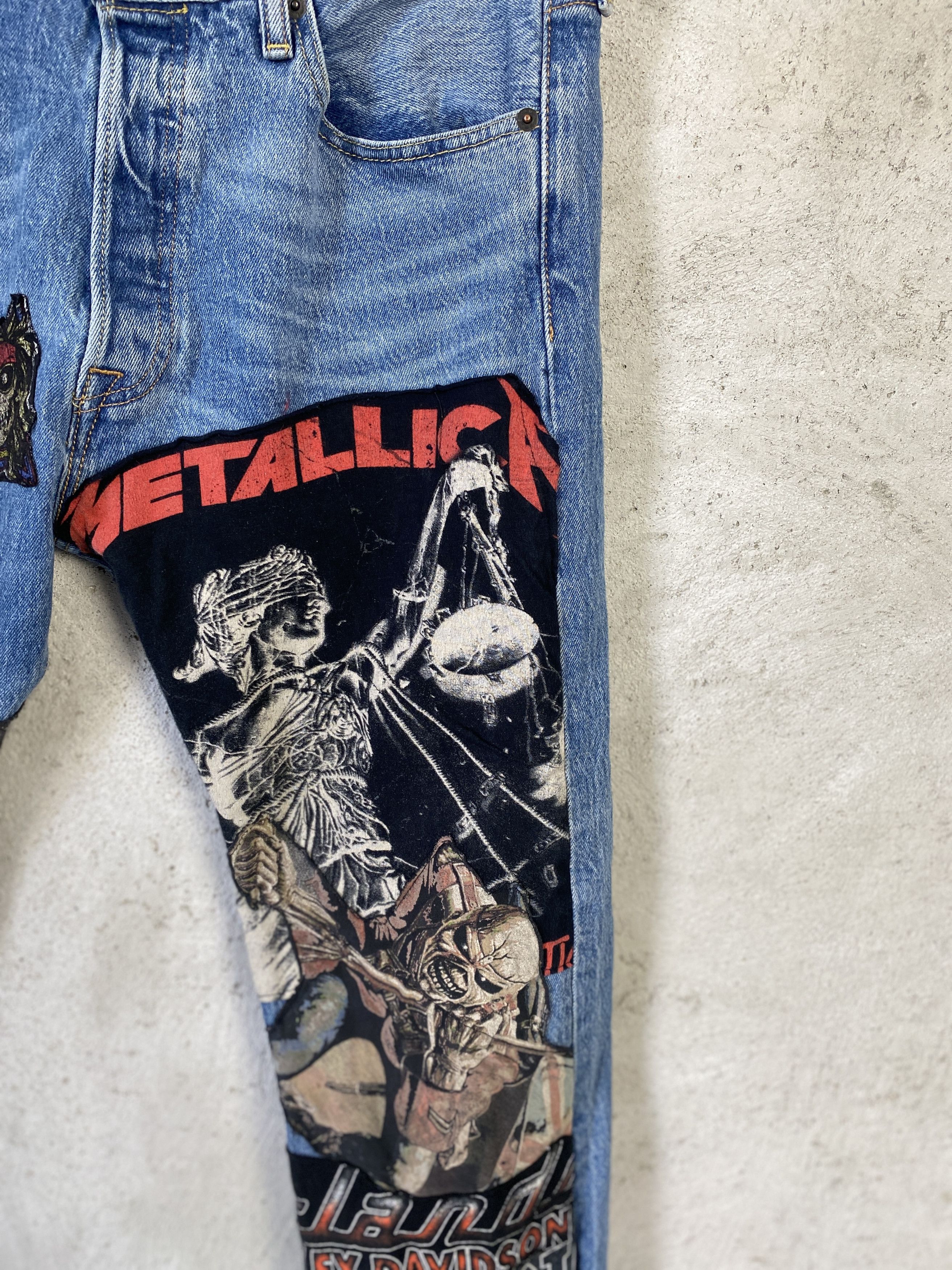 Levi's Levi's patchwork denim patches Metallica Davidson vintage Size US 32 / EU 48 - 3 Thumbnail