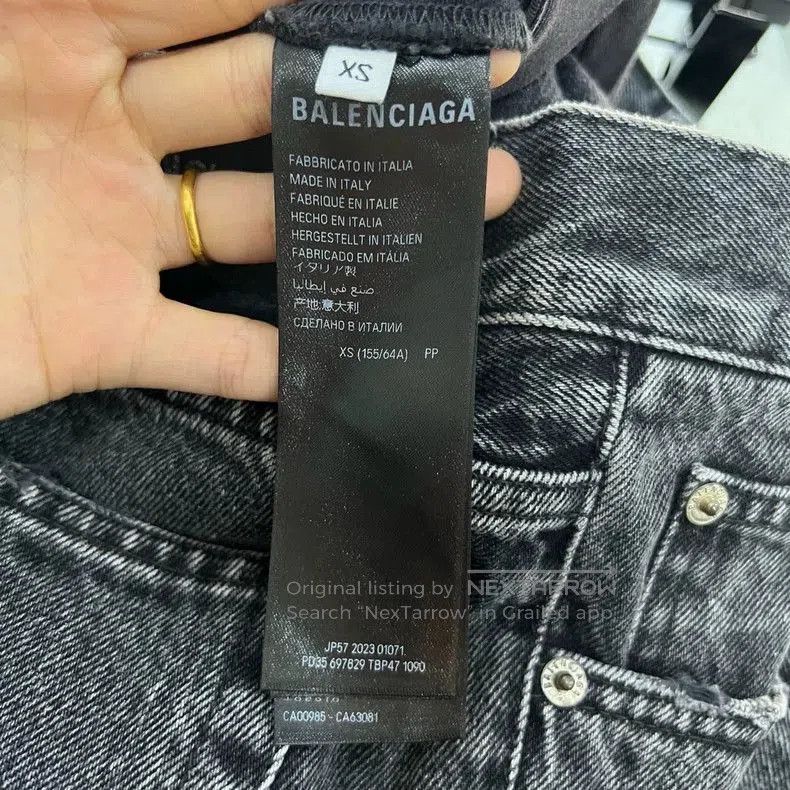 Balenciaga Balenciaga Washed Denim Flare Pants. Size US 26 / EU 42 - 4 Thumbnail