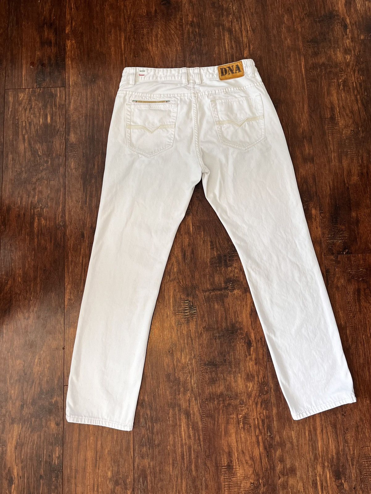 Designer × Diesel × Vintage RARE vintage white diesel straight leg denim jeans Size US 34 / EU 50 - 1 Thumbnail